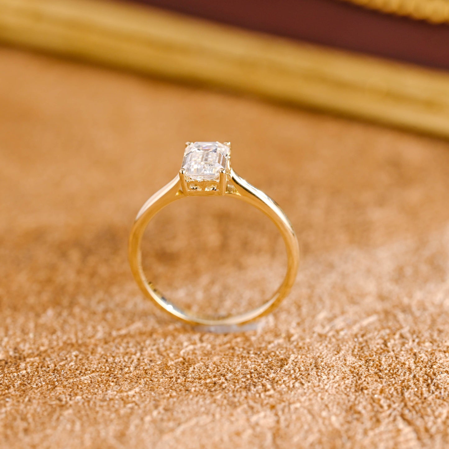 CausYou emerald cut diamond engagement ring CausYou Solid Gold D/VS1 Emerald Cut Lab Grown Diamond Engagement Ring, Solitaire Wedding Promise Ring