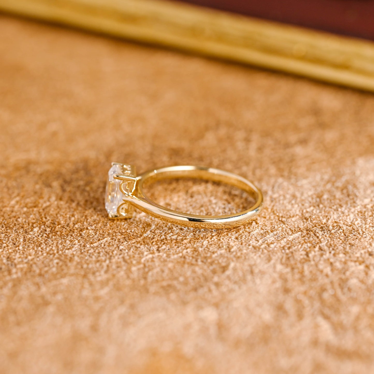 CausYou emerald cut diamond engagement ring CausYou Solid Gold D/VS1 Emerald Cut Lab Grown Diamond Engagement Ring, Solitaire Wedding Promise Ring