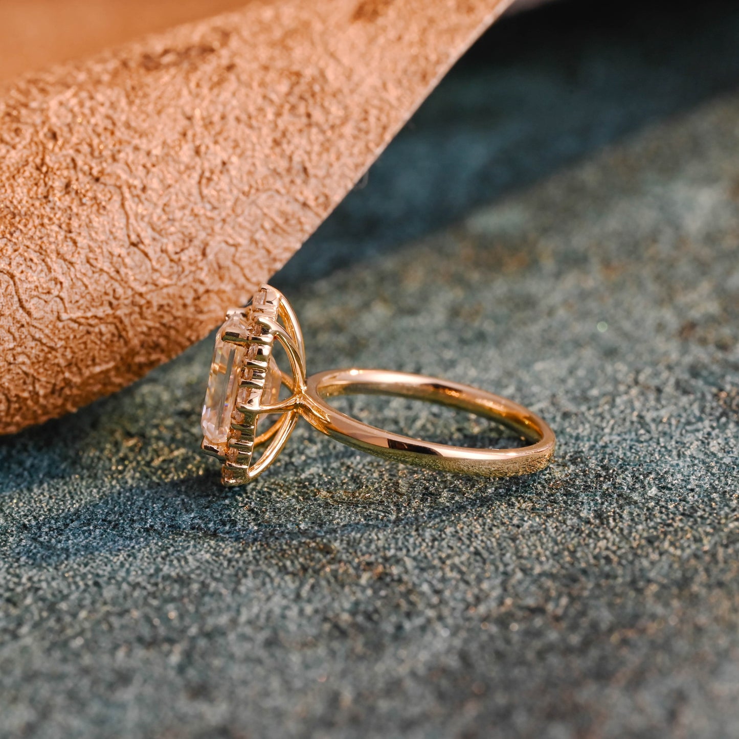 CausYou emerald cut diamond engagement ring CausYou Solid Gold D/VS1 Halo Emerald Cut Lab Grown Diamond Engagement Ring, Promise Ring for Her
