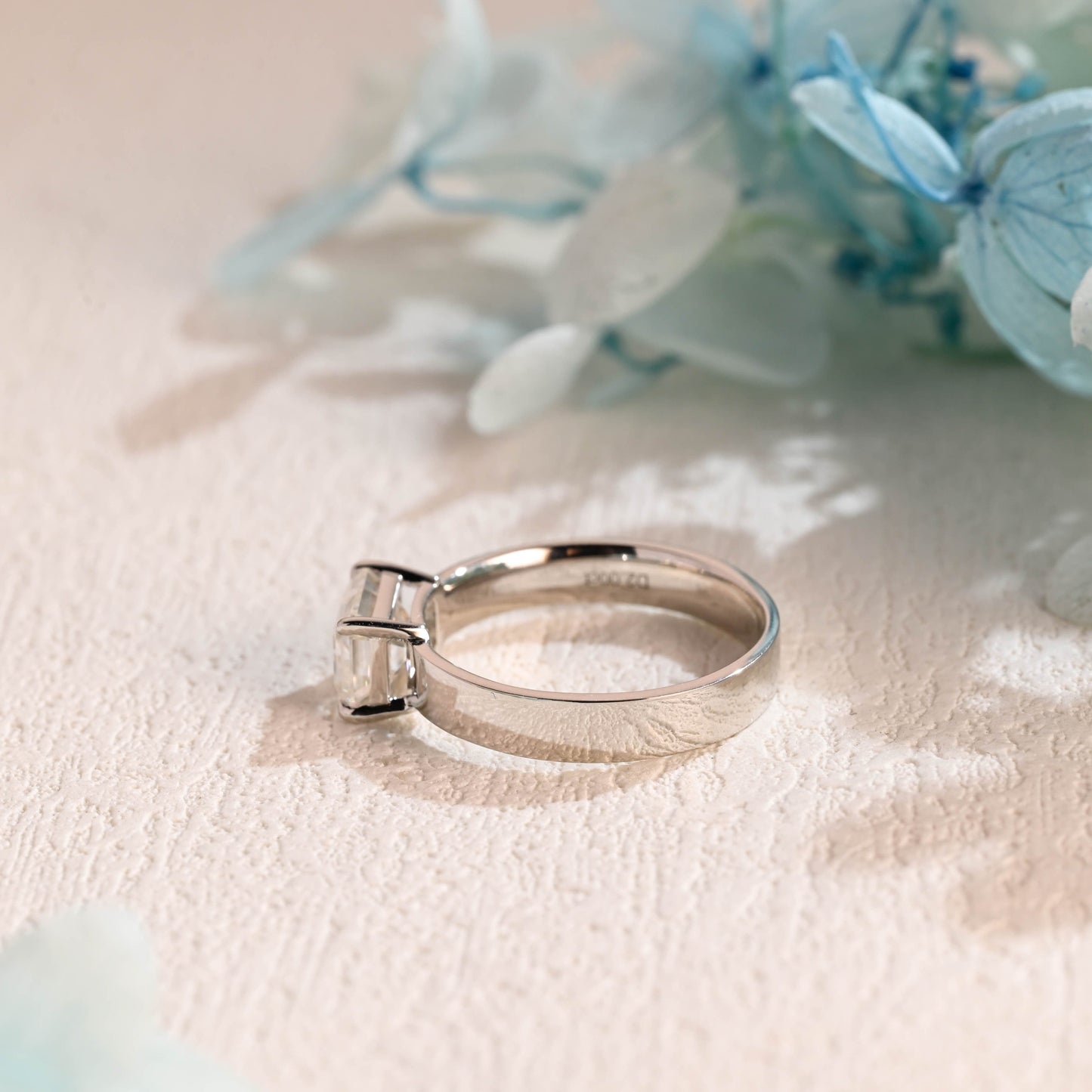 CausYou emerald cut moissanite engagement ring CausYou 4mm Solid Gold Emerald Cut Moissanite Engagement Ring, Promise Ring, Proposal Ring, Gift for Woman, Wife