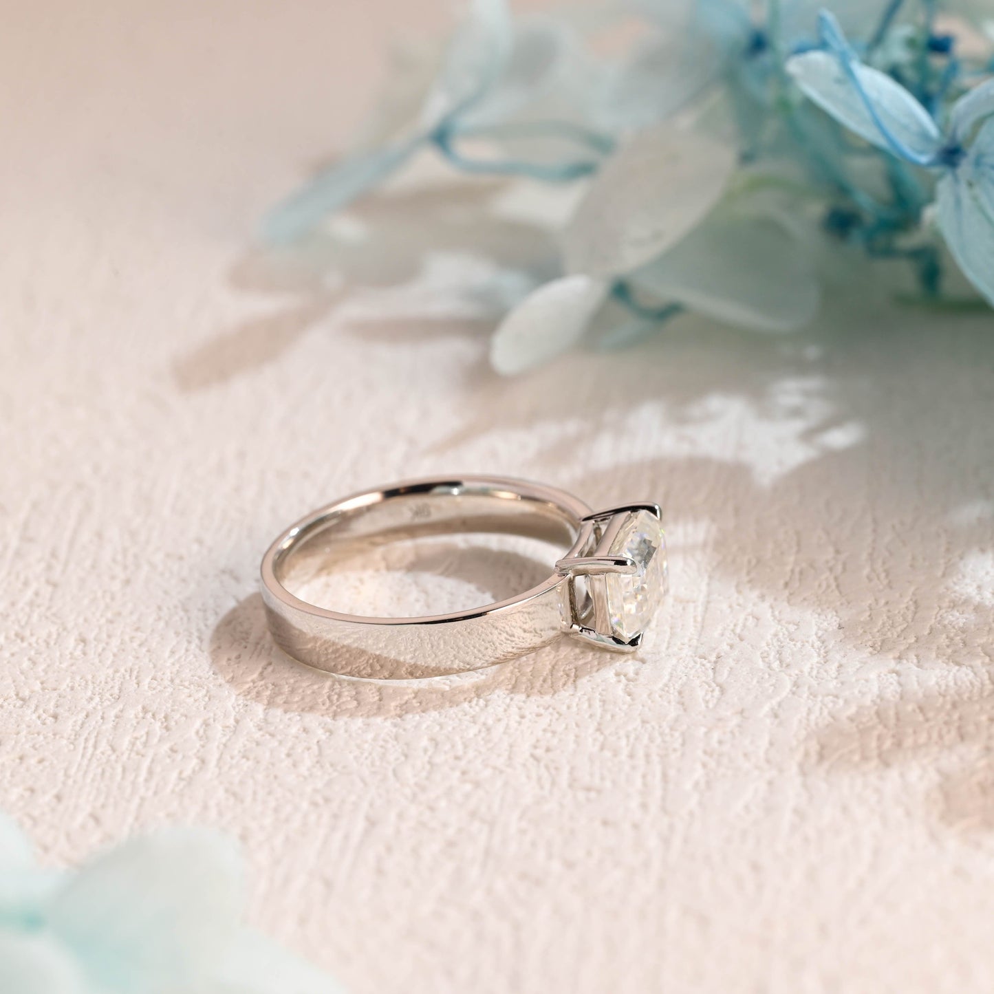 CausYou emerald cut moissanite engagement ring CausYou 4mm Solid Gold Emerald Cut Moissanite Engagement Ring, Promise Ring, Proposal Ring, Gift for Woman, Wife