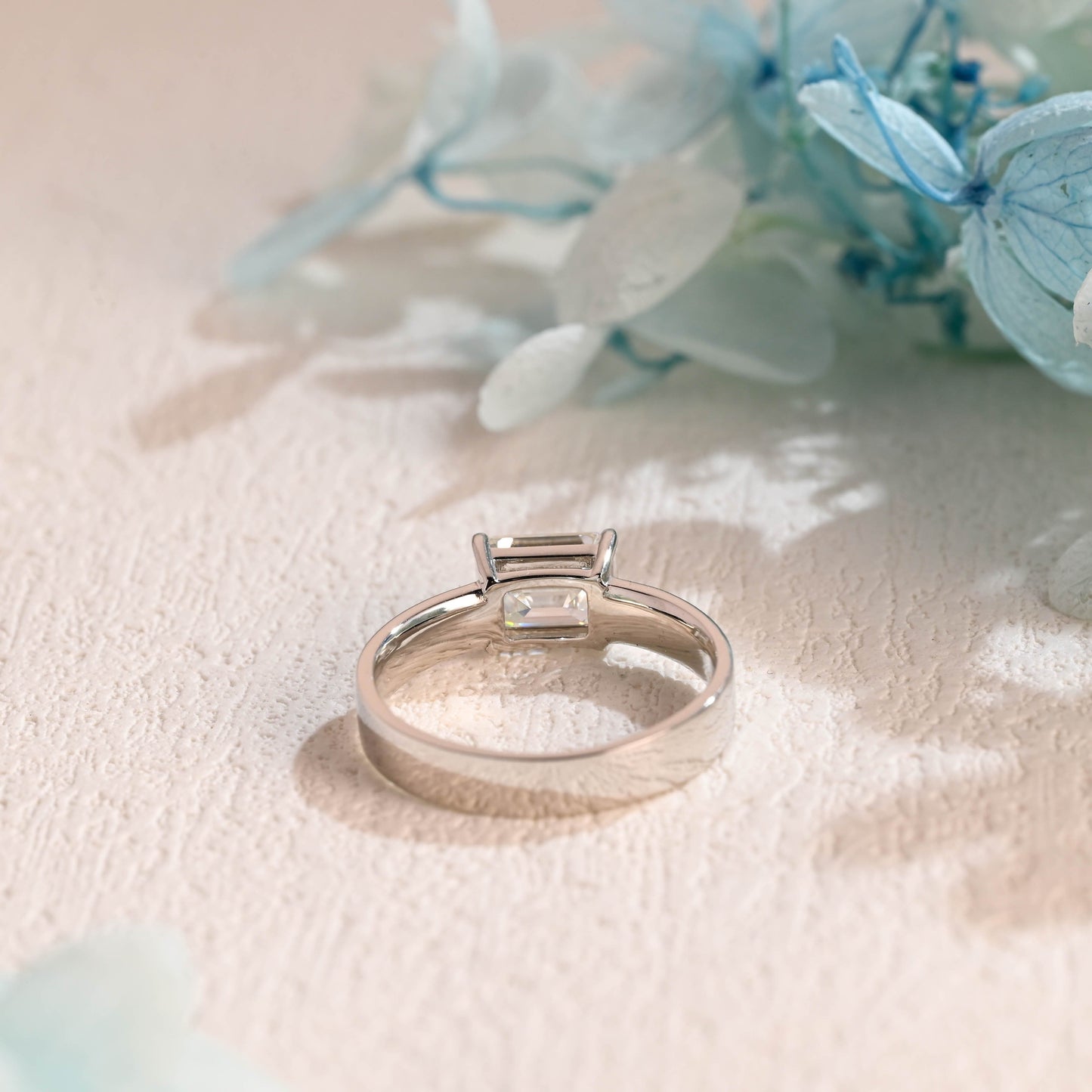 CausYou emerald cut moissanite engagement ring CausYou 4mm Solid Gold Emerald Cut Moissanite Engagement Ring, Promise Ring, Proposal Ring, Gift for Woman, Wife