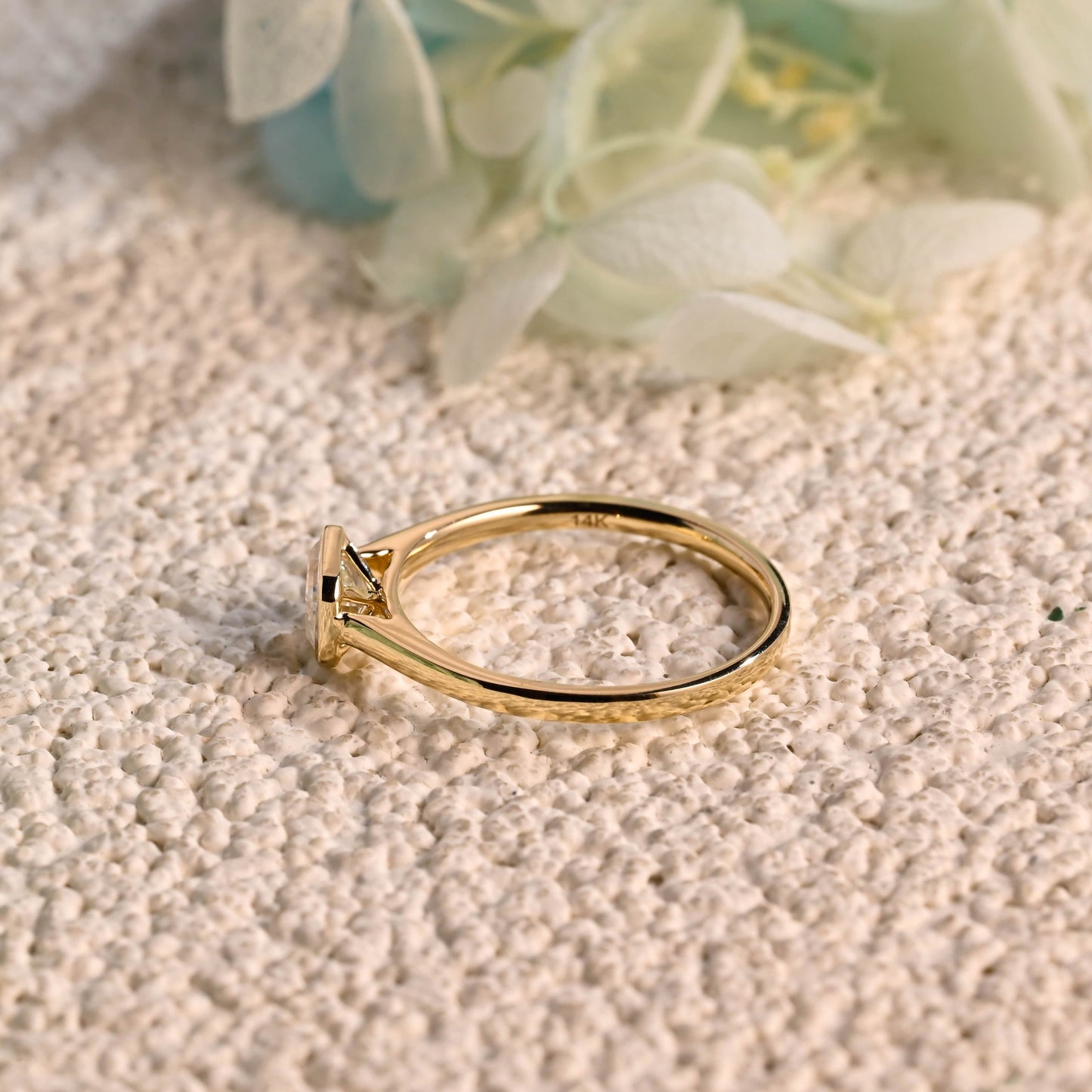CausYou emerald cut moissanite engagement ring CausYou Bezel Solid Gold Emerald Cut Moissanite Engagement Ring, Promise Ring, Proposal Ring, Gift for Woman, Wife
