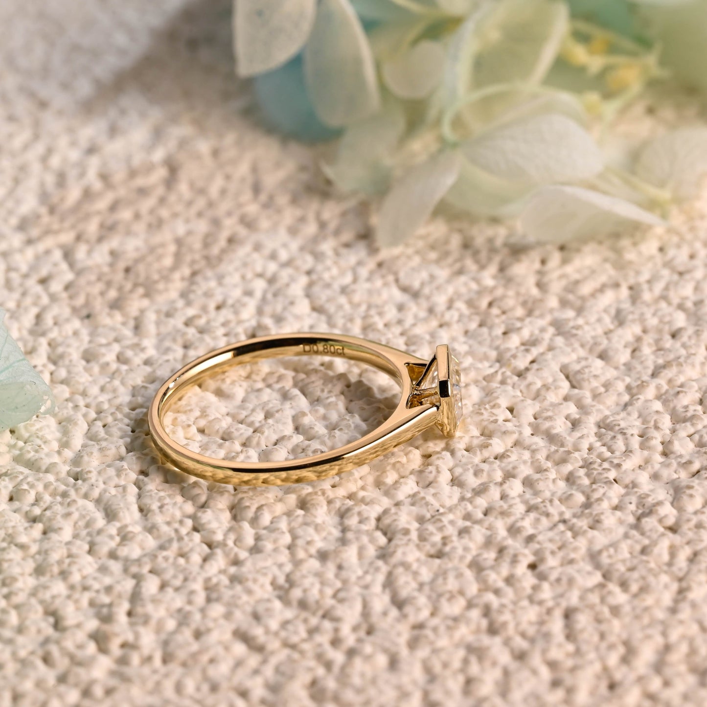 CausYou emerald cut moissanite engagement ring CausYou Bezel Solid Gold Emerald Cut Moissanite Engagement Ring, Promise Ring, Proposal Ring, Gift for Woman, Wife