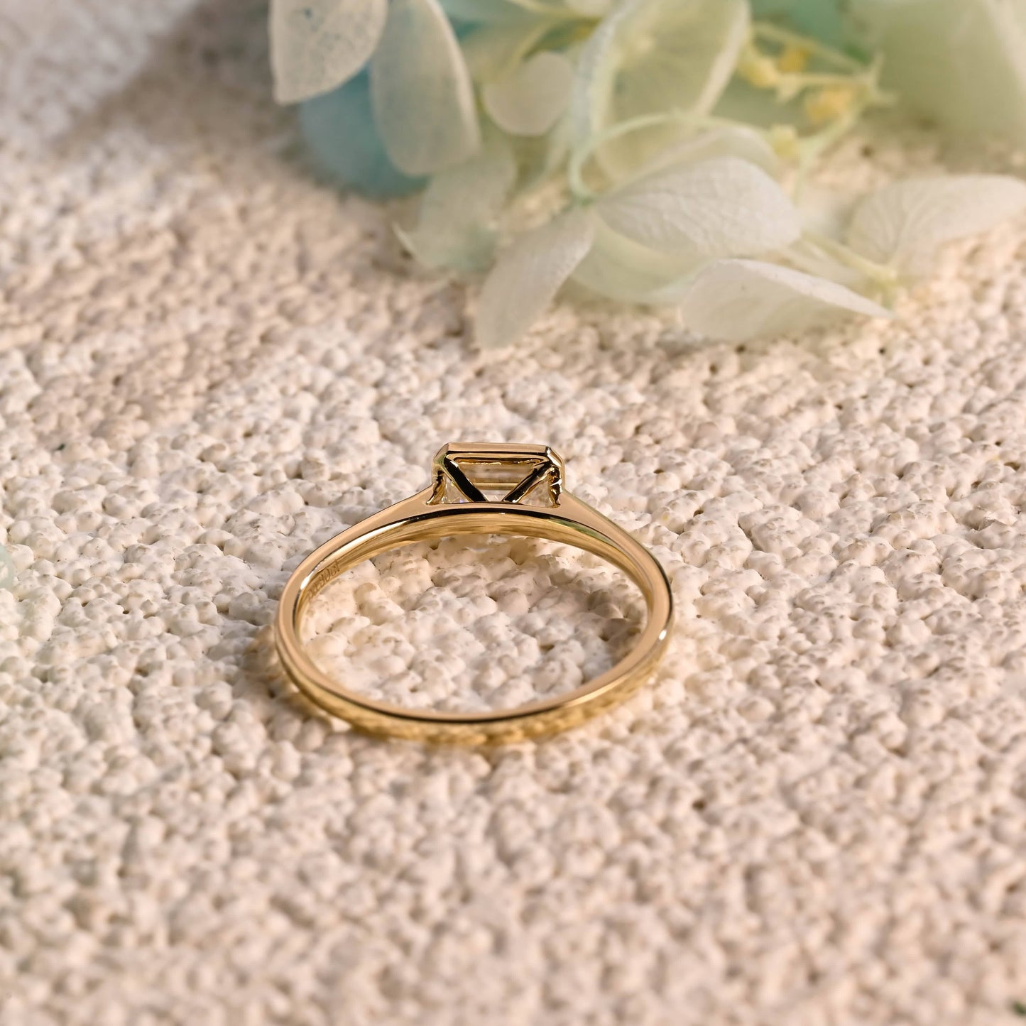 CausYou emerald cut moissanite engagement ring CausYou Bezel Solid Gold Emerald Cut Moissanite Engagement Ring, Promise Ring, Proposal Ring, Gift for Woman, Wife