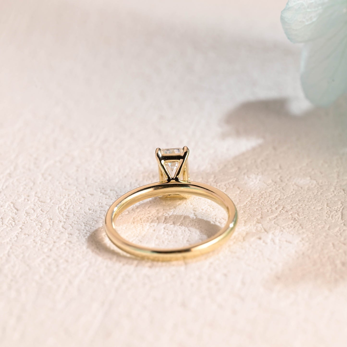 CausYou emerald cut moissanite engagement ring CausYou Solid Gold Elongated Emerald Cut Moissanite Engagement Ring