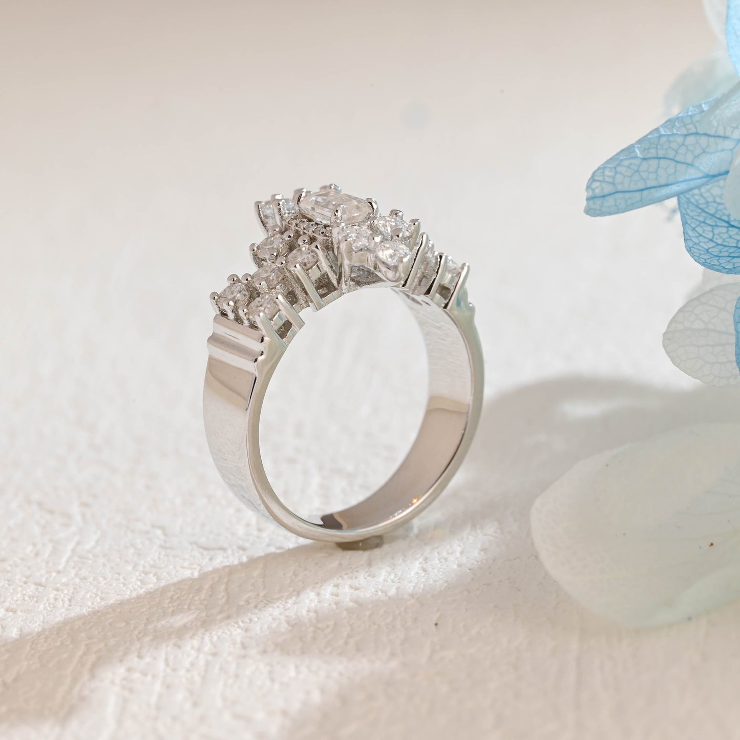 CausYou emerald cut moissanite engagement ring CausYou Solid Gold Emerald Cut Moissanite Engagement Ring Halo Ring, Promise Ring Proposal Ring, Gift for Women Wife