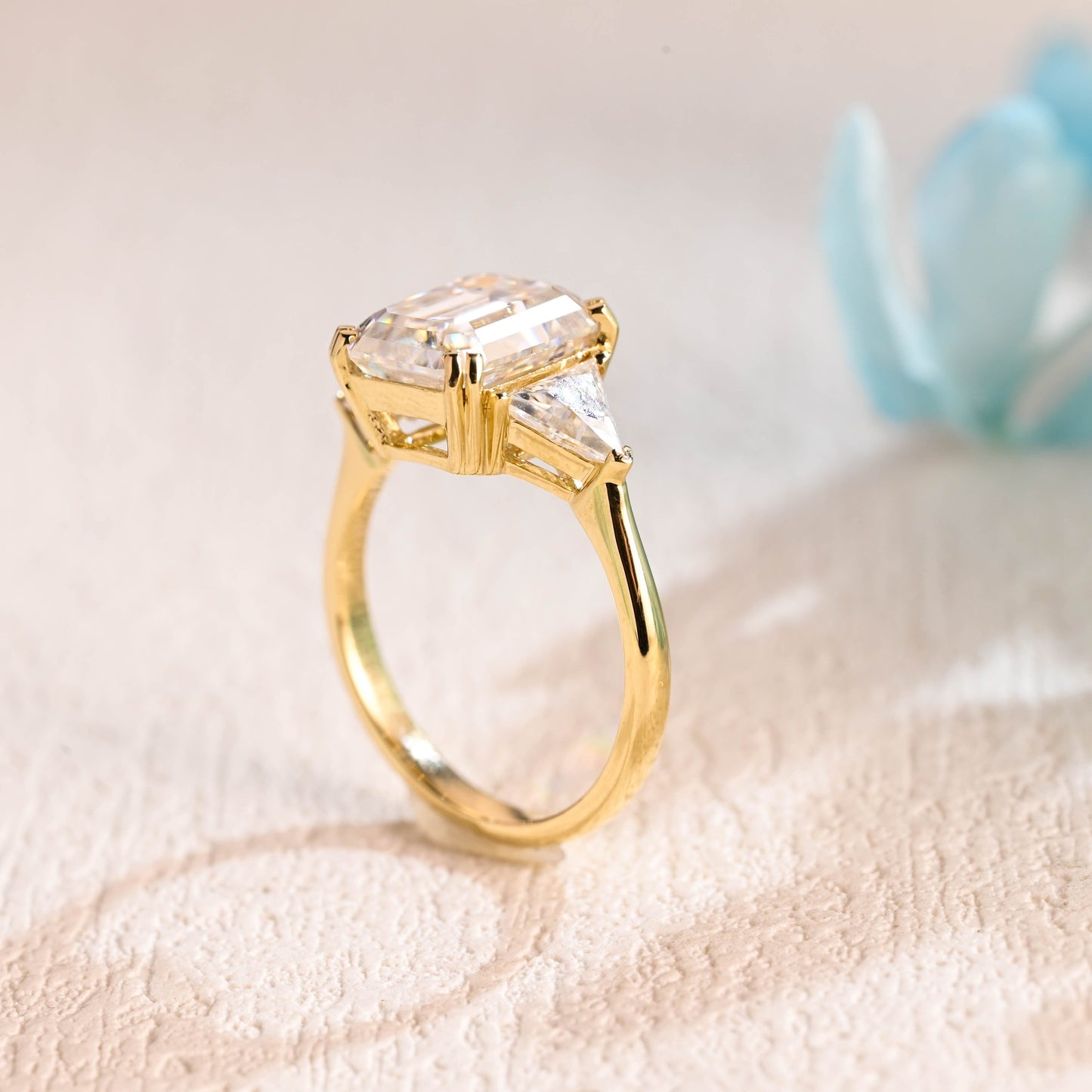CausYou emerald cut moissanite engagement ring CausYou Solid Gold Emerald Cut Moissanite Engagement Ring, Promise Ring, Proposal Ring, Gift for Woman, Wife