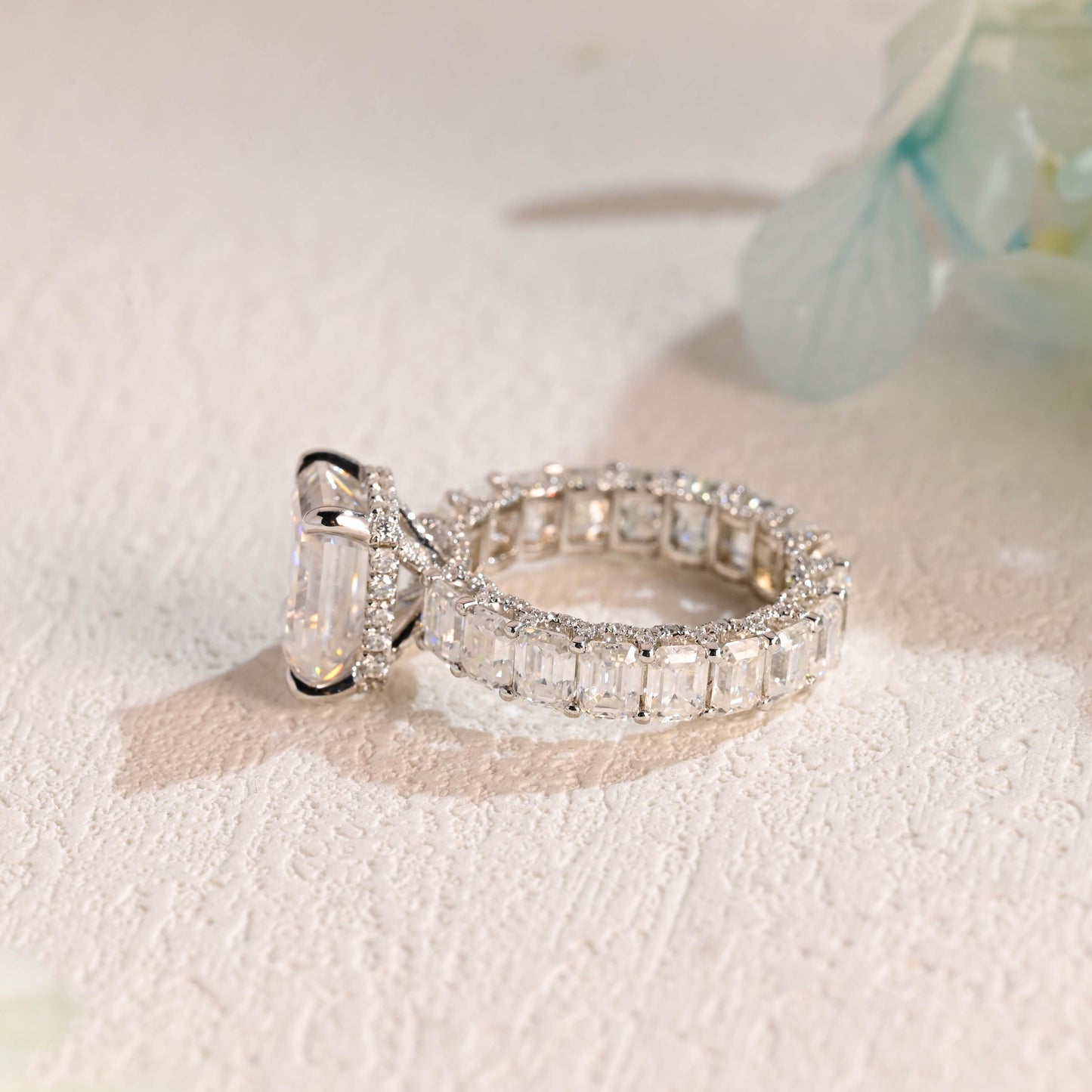 CausYou emerald cut moissanite engagement ring Solid Gold Emerald Cut Moissanite Engagement Ring, Promise Ring, Proposal Ring, Gift for Woman, Wife