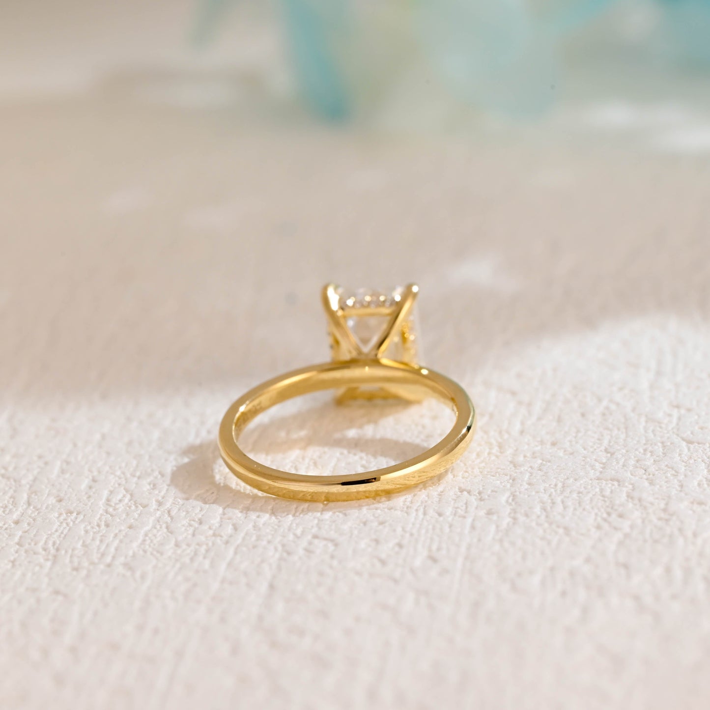 CausYou emerald cut moissanite engagement ring Solid Gold Emerald Cut Moissanite Engagement Ring, Promise Ring, Proposal Ring, Gift for Woman, Wife