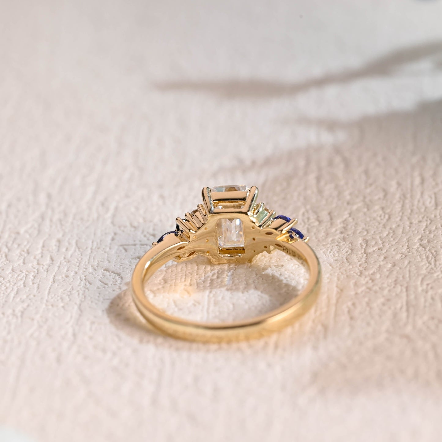 CausYou emerald cut moissanite engagement ring Solid Gold Emerald Cut Moissanite Engagement Ring, Promise Ring, Proposal Ring, Gift for Woman, Wife