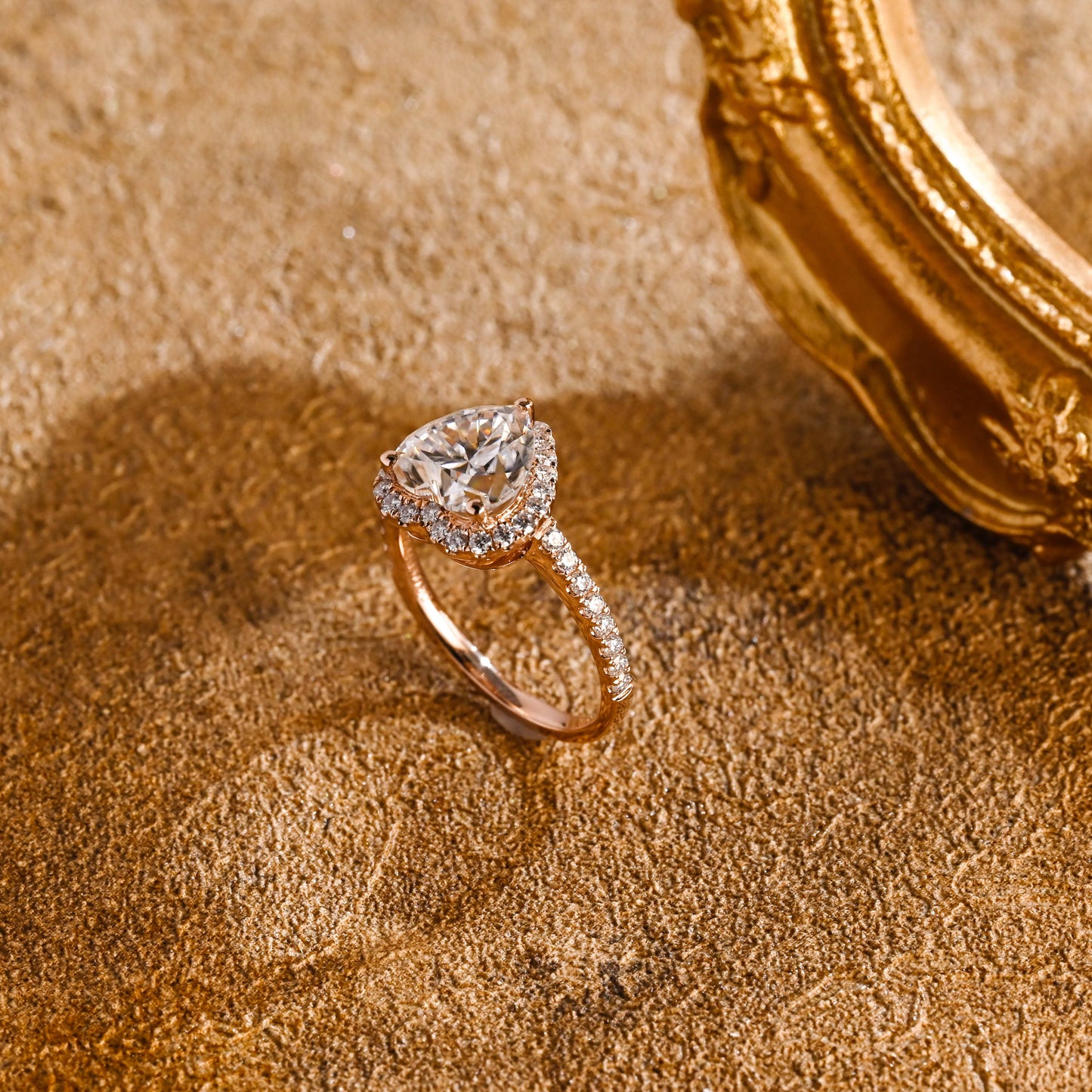 CausYou heart cut diamond engagement ring CausYou Solid Gold D/VS1 Heart Cut Lab Grown Diamond Engagement Ring, Halo Pave Wedding Bridal Ring