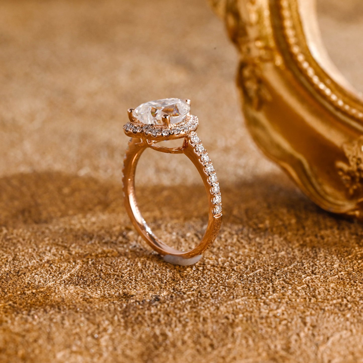 CausYou heart cut diamond engagement ring CausYou Solid Gold D/VS1 Heart Cut Lab Grown Diamond Engagement Ring, Halo Pave Wedding Bridal Ring