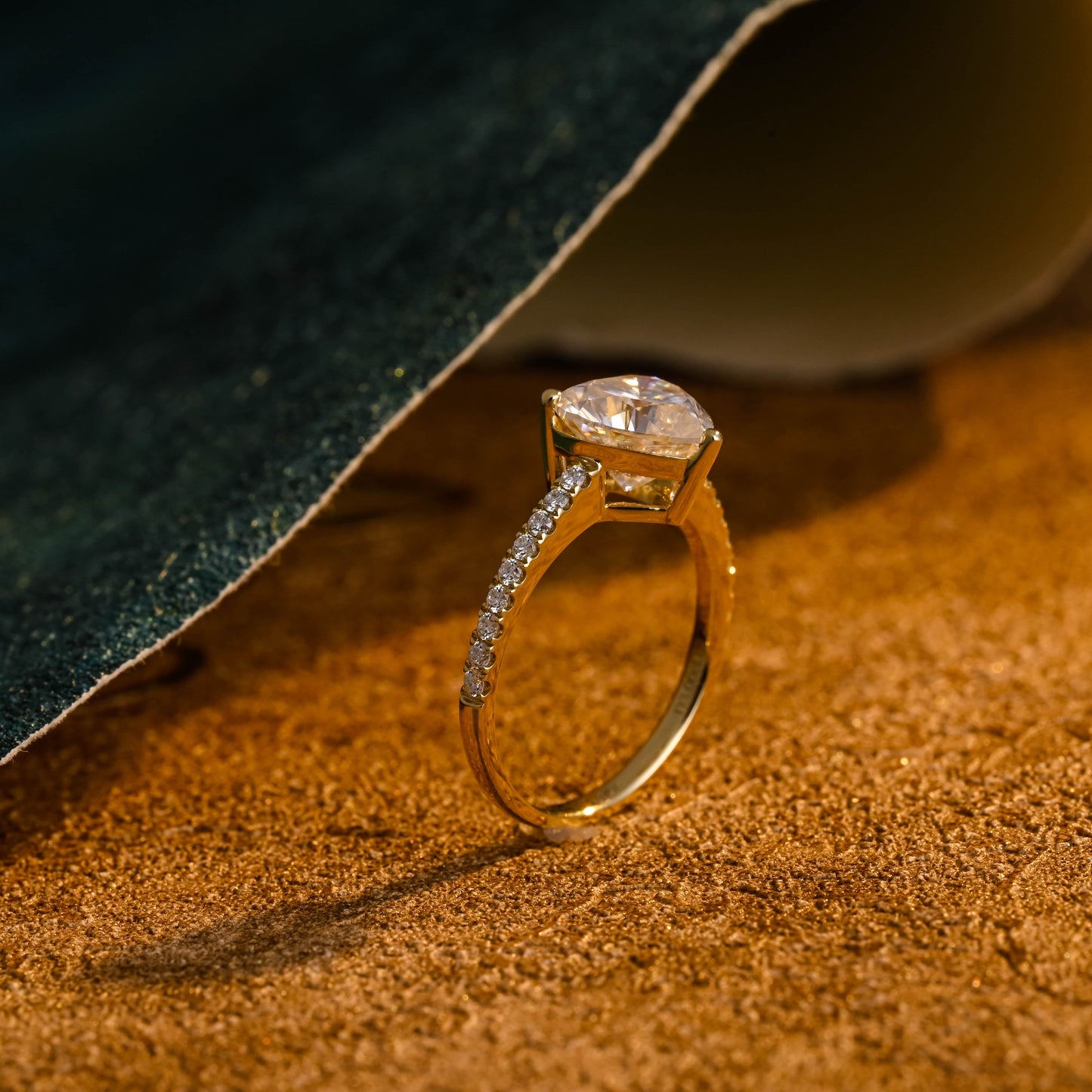 CausYou heart cut diamond engagement ring CausYou Solid Gold D/VS1 Heart Cut Lab Grown Diamond Engagement Ring, Pave Wedding Bridal Ring
