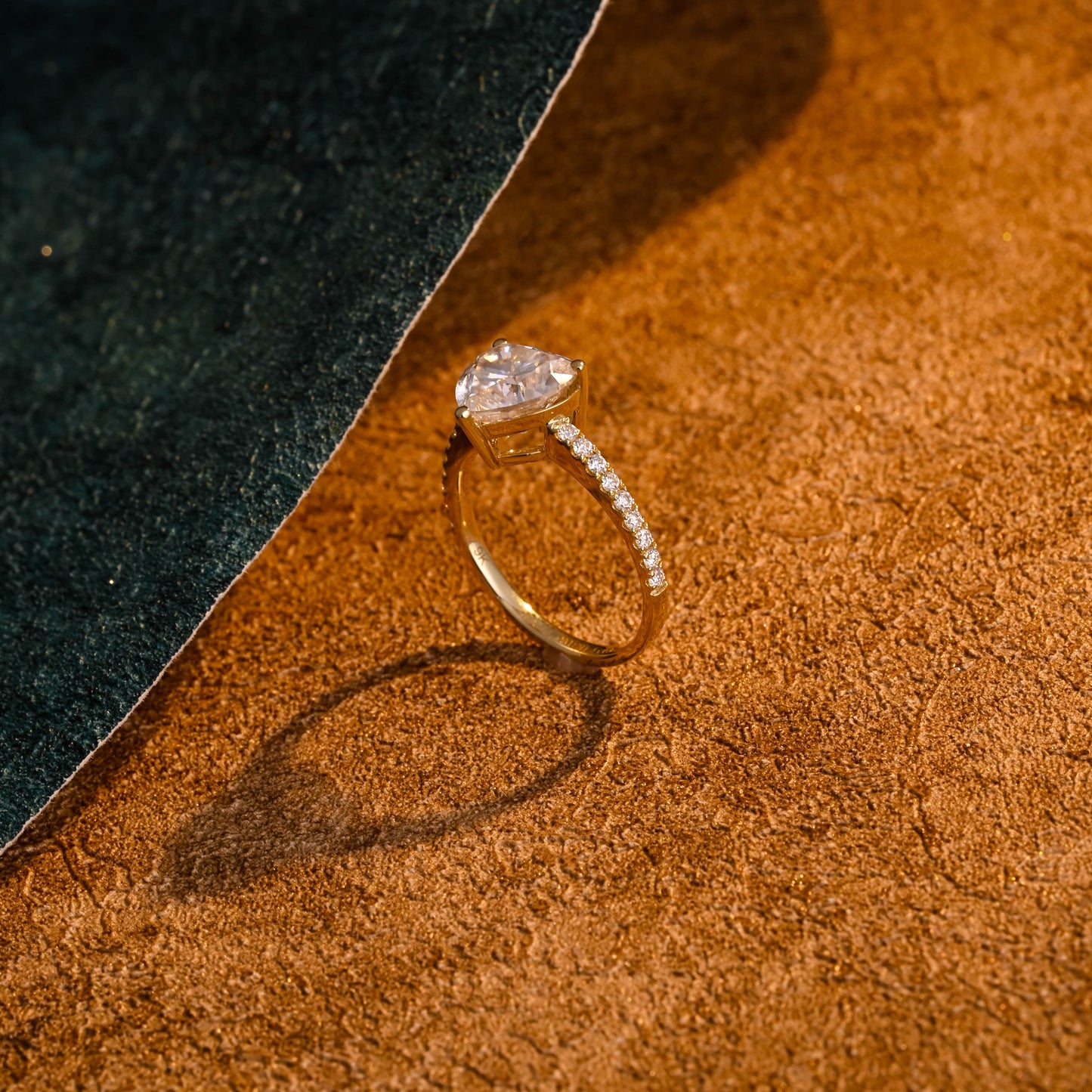 CausYou heart cut diamond engagement ring CausYou Solid Gold D/VS1 Heart Cut Lab Grown Diamond Engagement Ring, Pave Wedding Bridal Ring