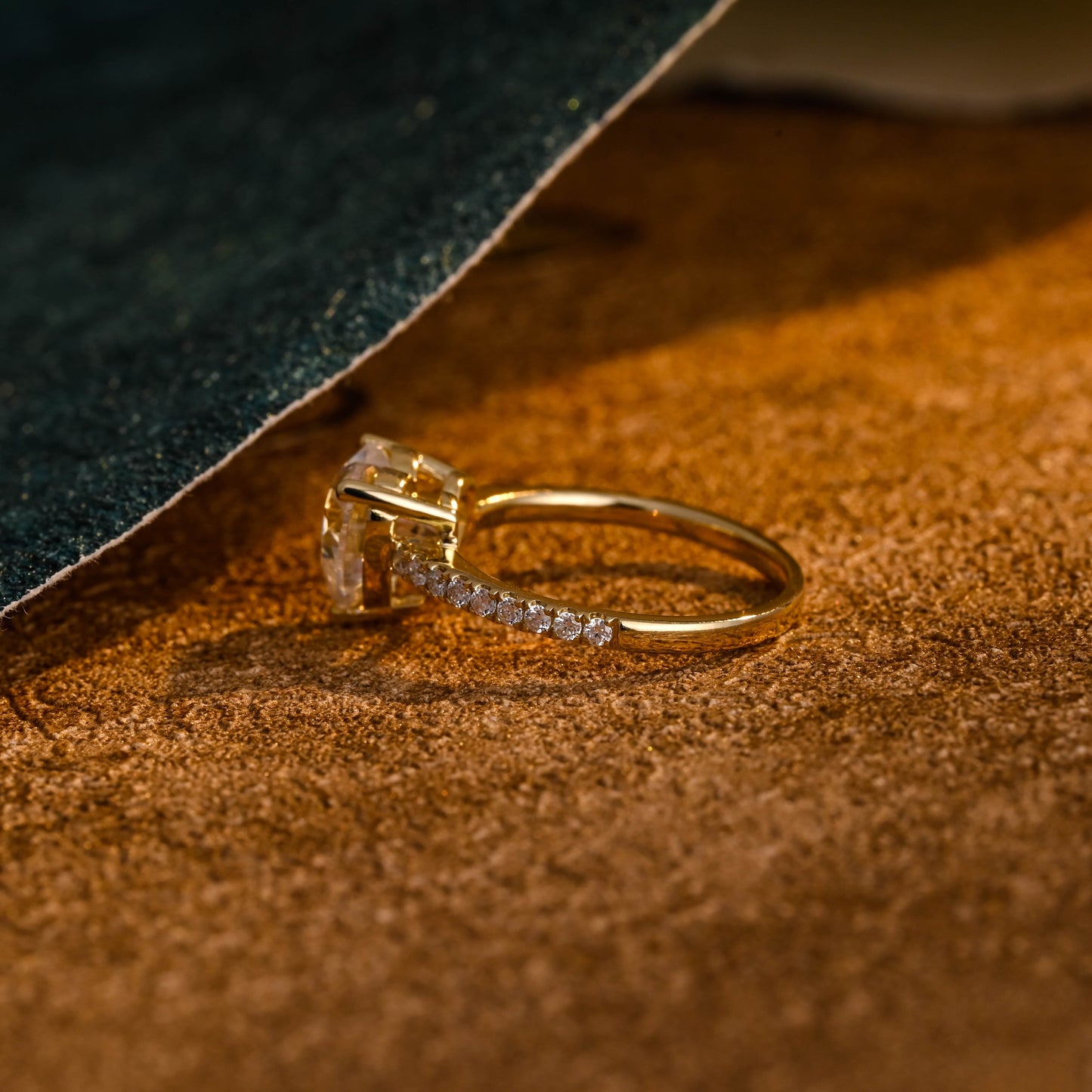 CausYou heart cut diamond engagement ring CausYou Solid Gold D/VS1 Heart Cut Lab Grown Diamond Engagement Ring, Pave Wedding Bridal Ring