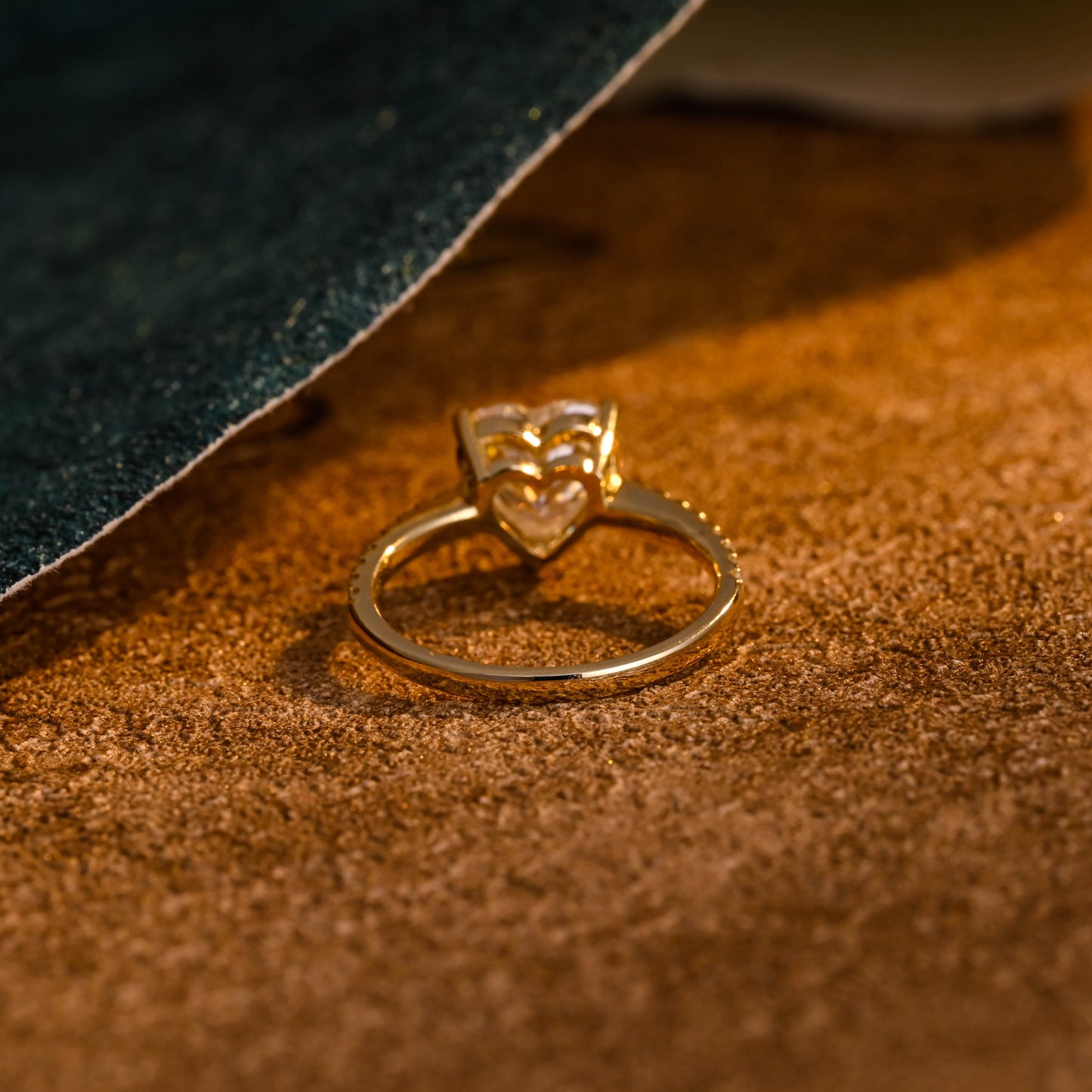 CausYou heart cut diamond engagement ring CausYou Solid Gold D/VS1 Heart Cut Lab Grown Diamond Engagement Ring, Pave Wedding Bridal Ring