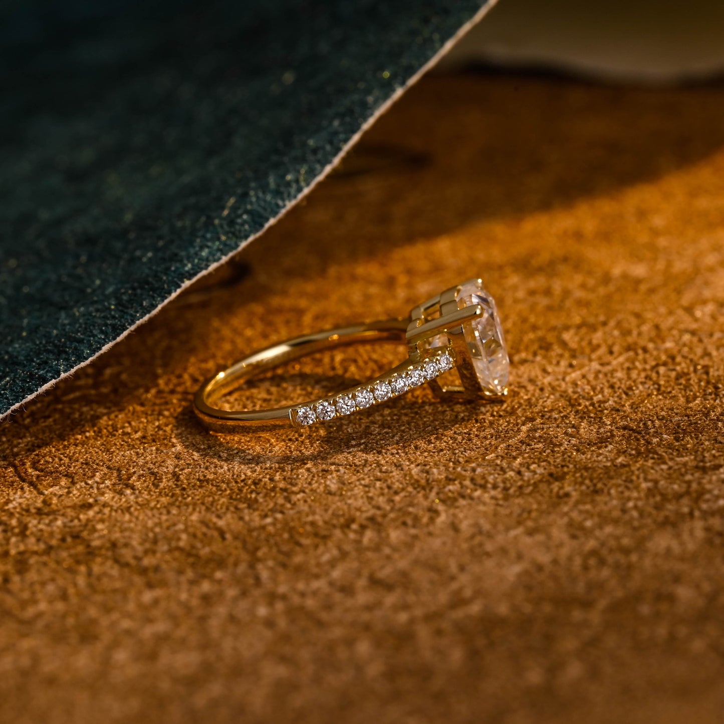 CausYou heart cut diamond engagement ring CausYou Solid Gold D/VS1 Heart Cut Lab Grown Diamond Engagement Ring, Pave Wedding Bridal Ring