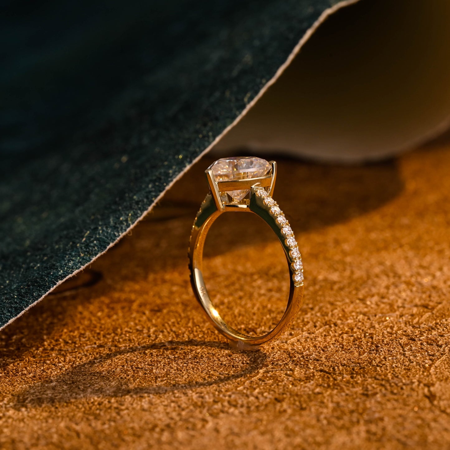 CausYou heart cut diamond engagement ring CausYou Solid Gold D/VS1 Heart Cut Lab Grown Diamond Engagement Ring, Pave Wedding Bridal Ring