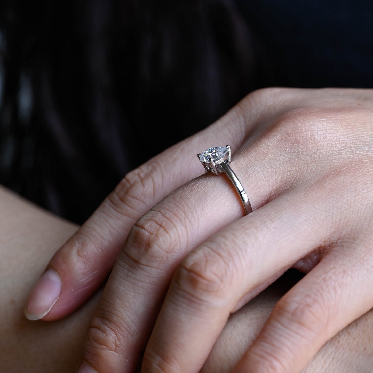 CausYou heart cut diamond engagement ring CausYou Solid Gold D/VS1 Heart Cut Lab Grown Diamond Engagement Ring, Promise Ring, Minimalist Proposal Ring, Gift for Woman, Wife