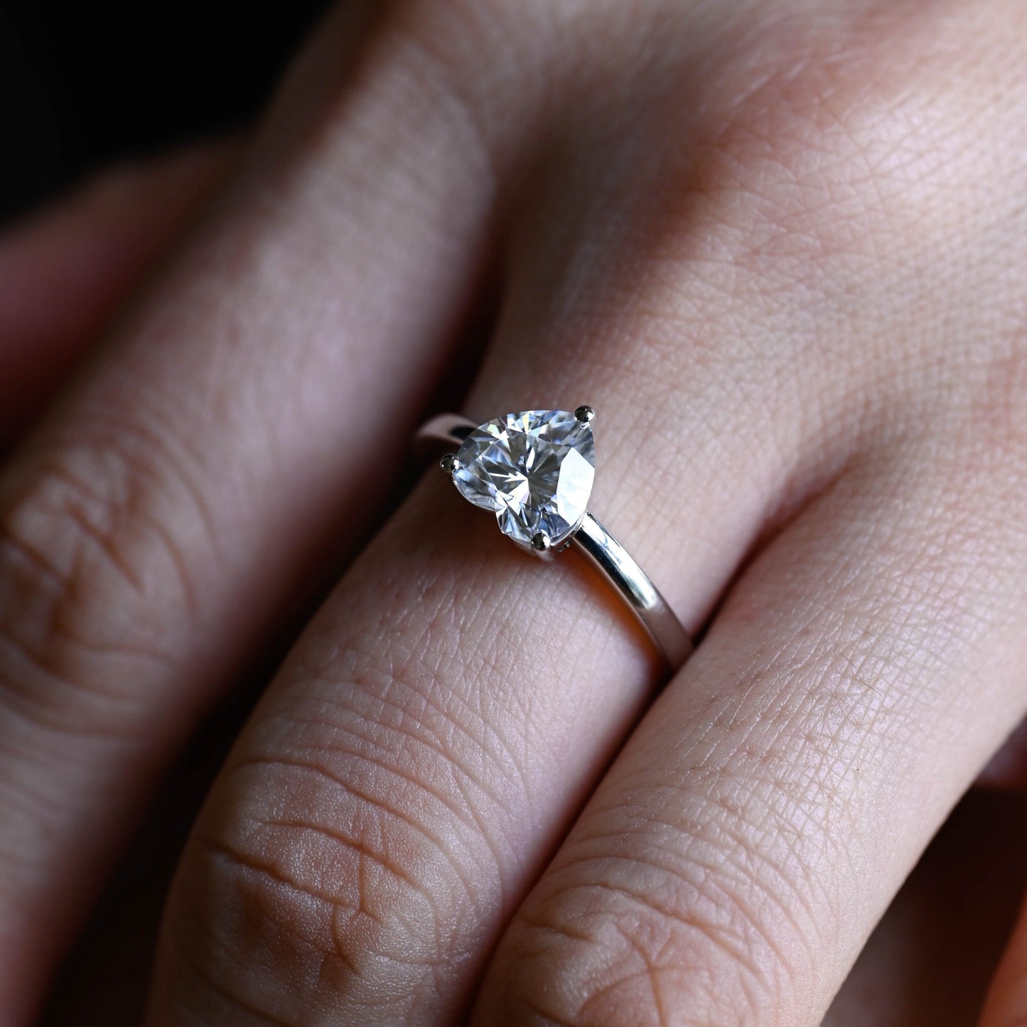 CausYou heart cut diamond engagement ring CausYou Solid Gold D/VS1 Heart Cut Lab Grown Diamond Engagement Ring, Promise Ring, Minimalist Proposal Ring, Gift for Woman, Wife