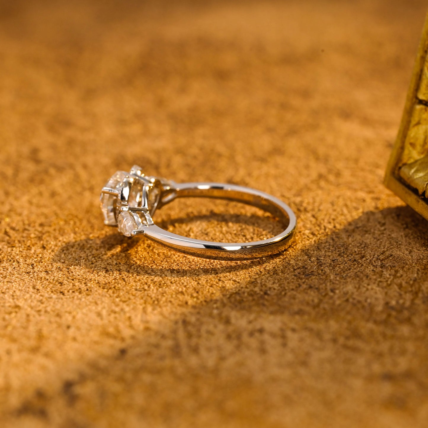 CausYou heart cut diamond engagement ring CausYou Solid Gold D/VS1 Heart Cut Lab Grown Diamond Engagement Ring, Three Stone Halo Wedding Ring