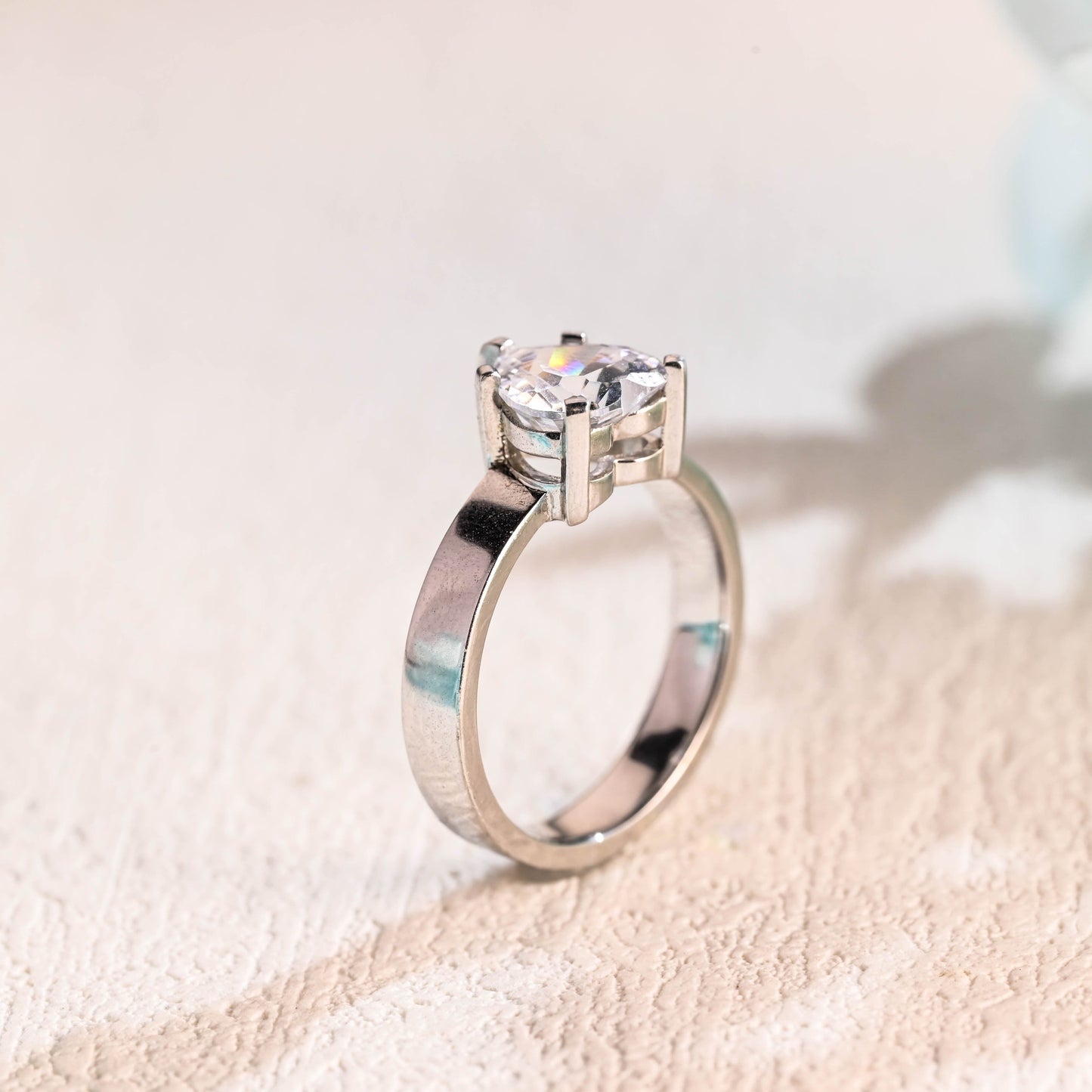 CausYou Heart cut moissanite engagement ring CausYou Solid Gold 3.5mm Width Heart Cut Moissanite Engagement Ring, Solitaire Promise Ring, Proposal Ring, Gift for Women Wife