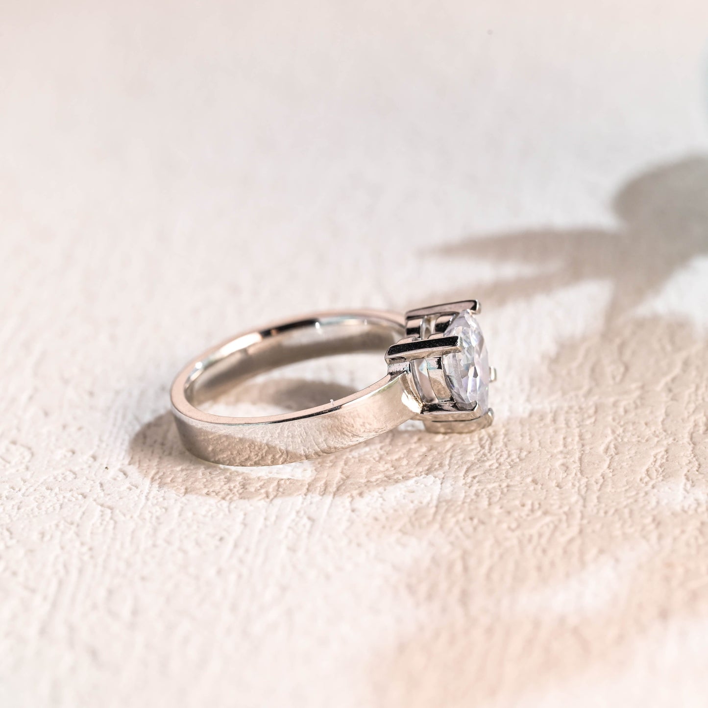 CausYou Heart cut moissanite engagement ring CausYou Solid Gold 3.5mm Width Heart Cut Moissanite Engagement Ring, Solitaire Promise Ring, Proposal Ring, Gift for Women Wife