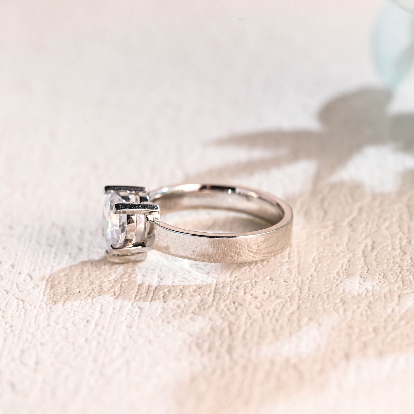 CausYou Heart cut moissanite engagement ring CausYou Solid Gold 3.5mm Width Heart Cut Moissanite Engagement Ring, Solitaire Promise Ring, Proposal Ring, Gift for Women Wife