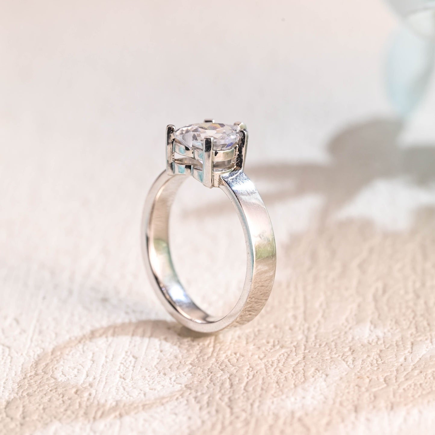 CausYou Heart cut moissanite engagement ring CausYou Solid Gold 3.5mm Width Heart Cut Moissanite Engagement Ring, Solitaire Promise Ring, Proposal Ring, Gift for Women Wife
