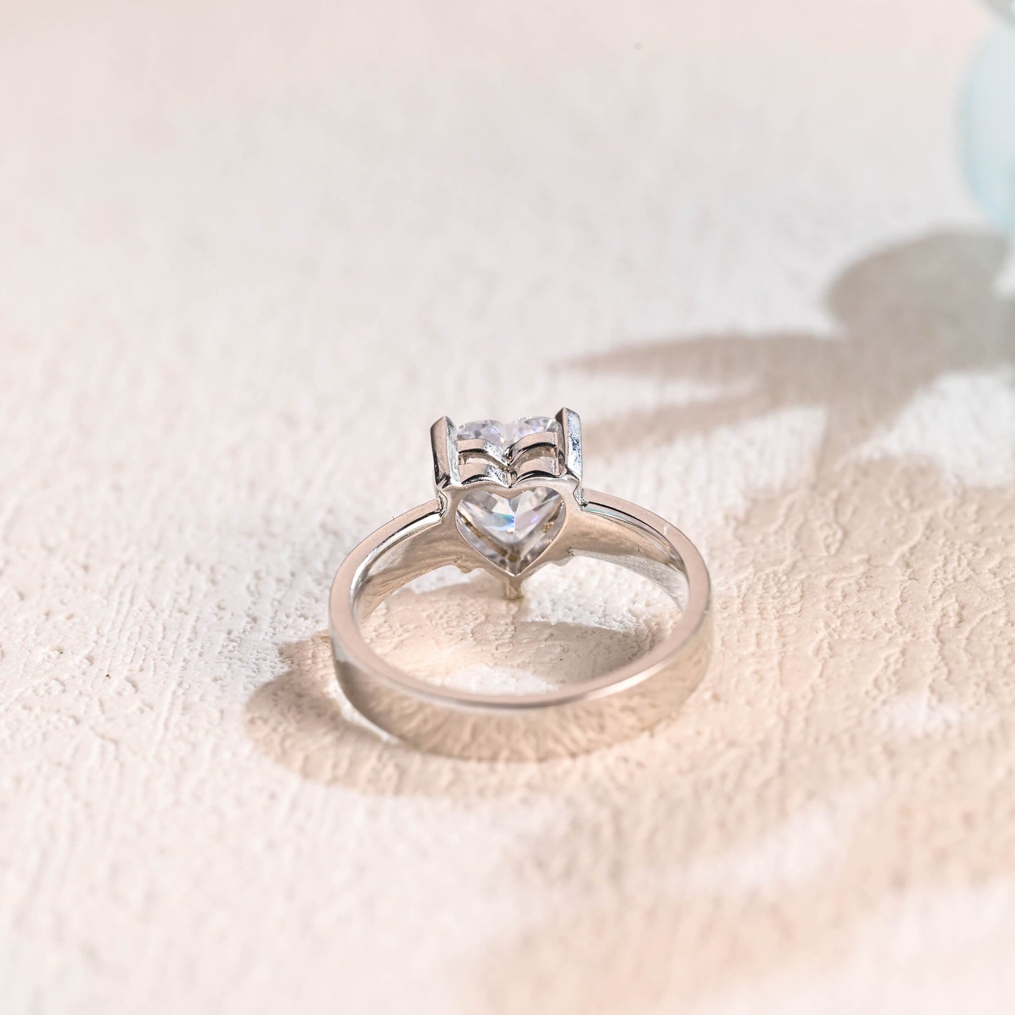 CausYou Heart cut moissanite engagement ring CausYou Solid Gold 3.5mm Width Heart Cut Moissanite Engagement Ring, Solitaire Promise Ring, Proposal Ring, Gift for Women Wife