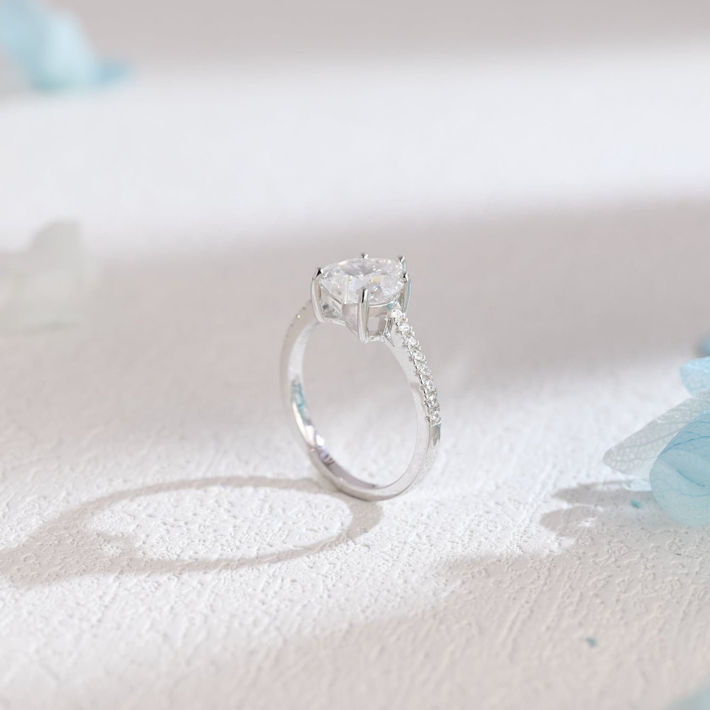 CausYou Heart cut moissanite engagement ring CausYou Solid Gold Heart Cut Moissanite Engagement Ring, Paved Promise Ring, Proposal Ring, Gift for Woman