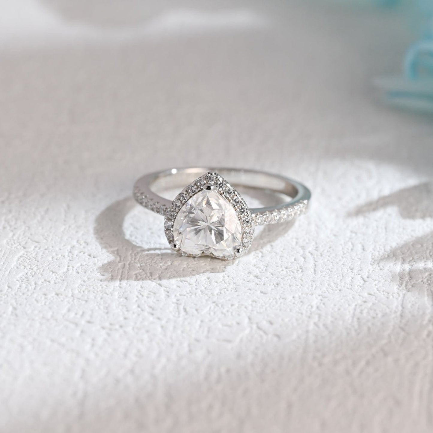 CausYou Heart cut moissanite engagement ring CausYou Solid Gold Heart Cut Moissanite Engagement Ring, Paved Promise Ring, Proposal Ring, Gift for Woman