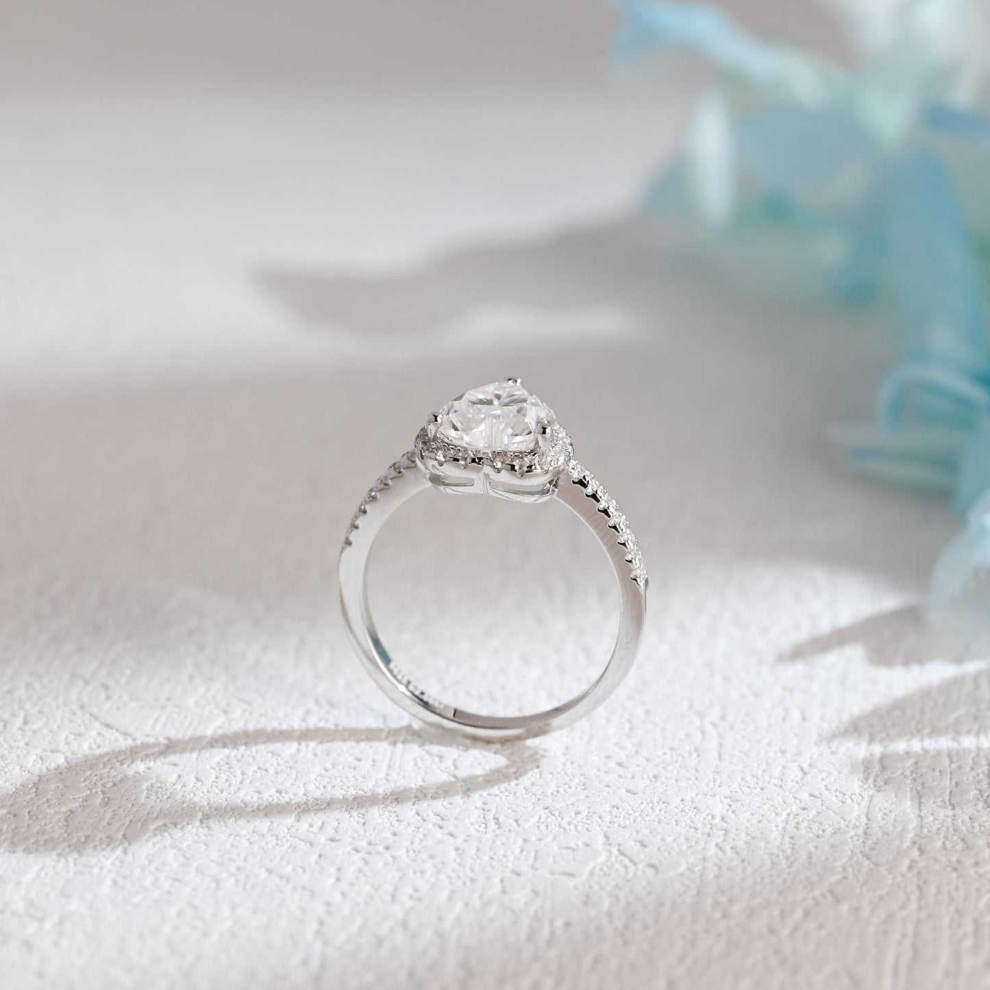 CausYou Heart cut moissanite engagement ring CausYou Solid Gold Heart Cut Moissanite Engagement Ring, Paved Promise Ring, Proposal Ring, Gift for Woman
