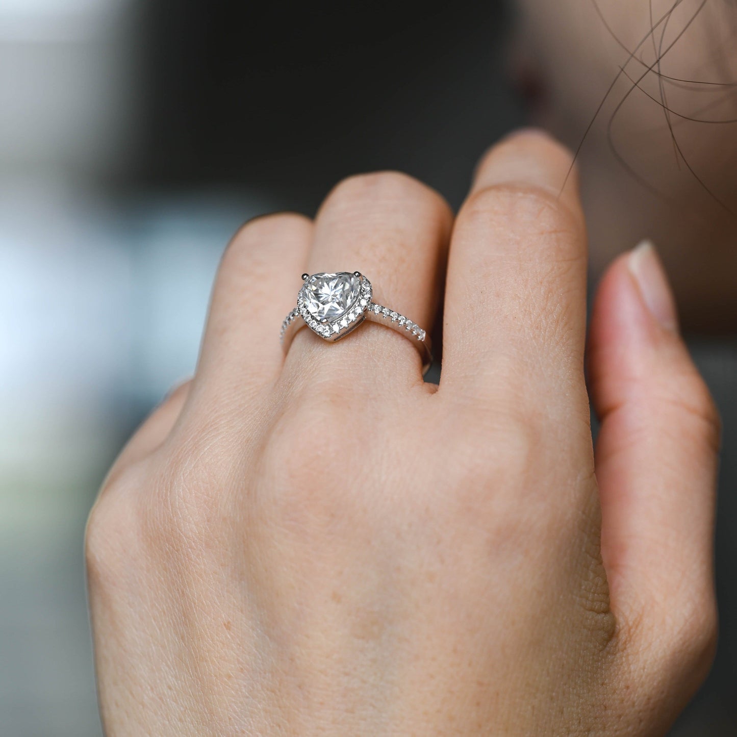 CausYou Heart cut moissanite engagement ring CausYou Solid Gold Heart Cut Moissanite Engagement Ring, Paved Promise Ring, Proposal Ring, Gift for Woman