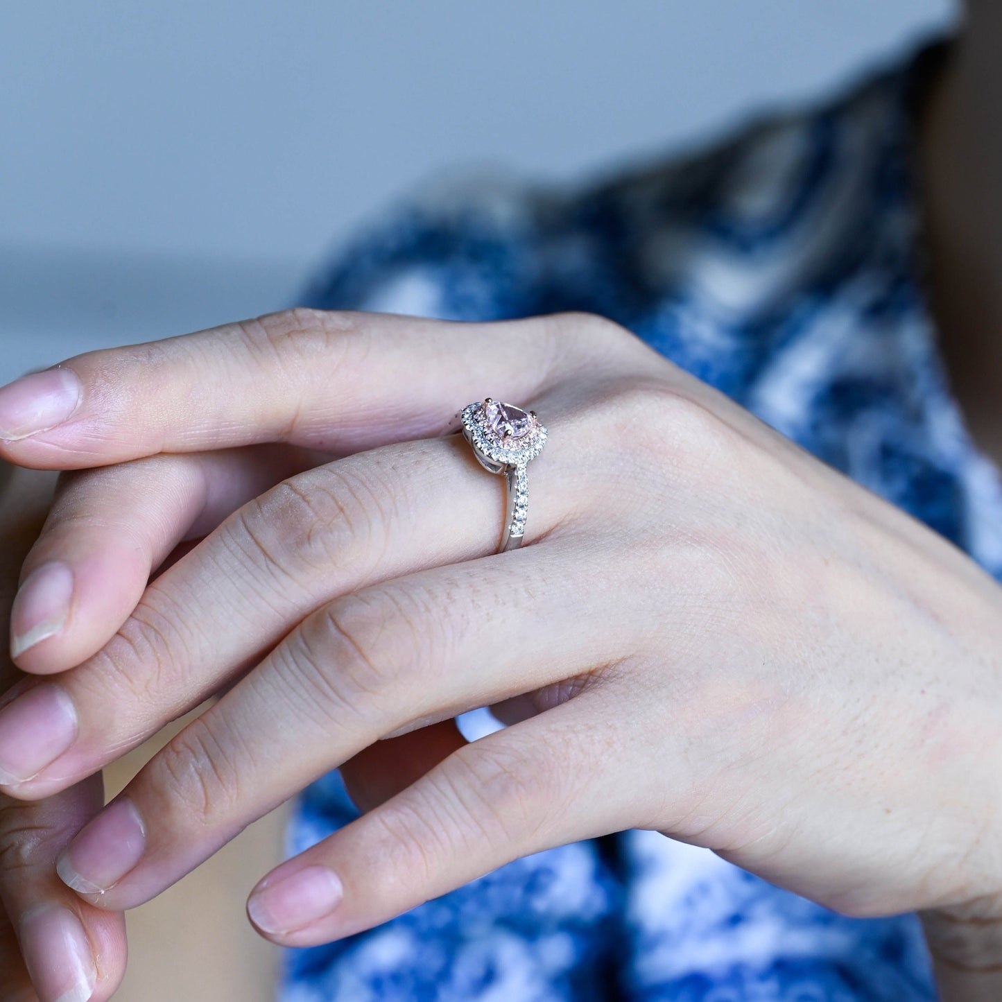 CausYou Heart cut moissanite engagement ring CausYou Solid Gold Heart Cut Pink Sapphire Engagement Ring, Promise Ring, Proposal Ring, Gift for Woman