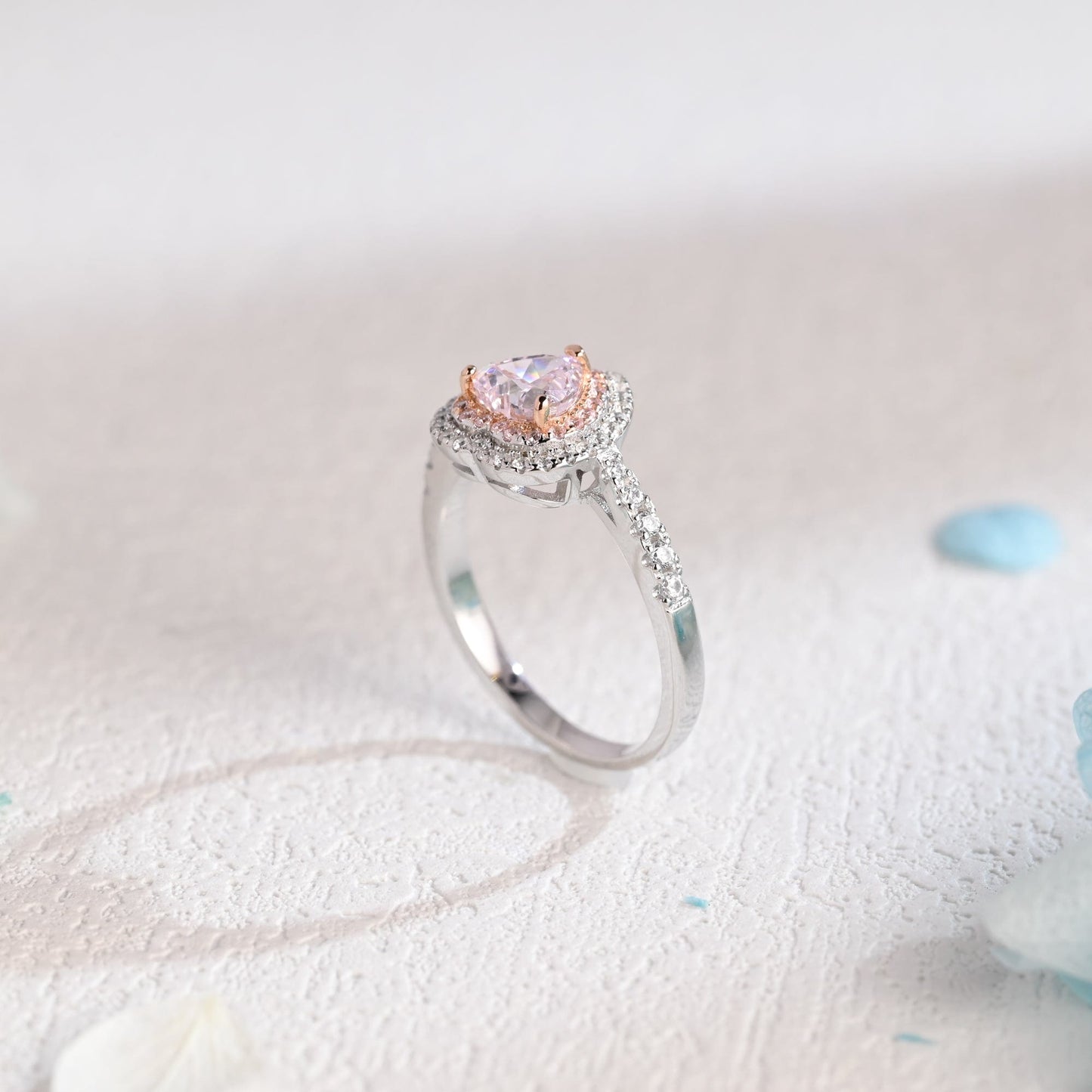 CausYou Heart cut moissanite engagement ring CausYou Solid Gold Heart Cut Pink Sapphire Engagement Ring, Promise Ring, Proposal Ring, Gift for Woman