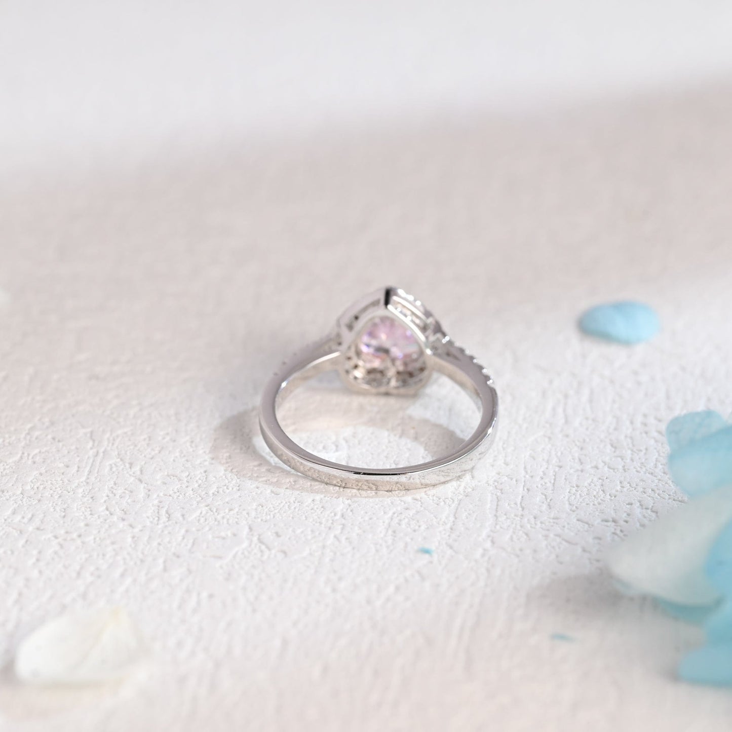 CausYou Heart cut moissanite engagement ring CausYou Solid Gold Heart Cut Pink Sapphire Engagement Ring, Promise Ring, Proposal Ring, Gift for Woman