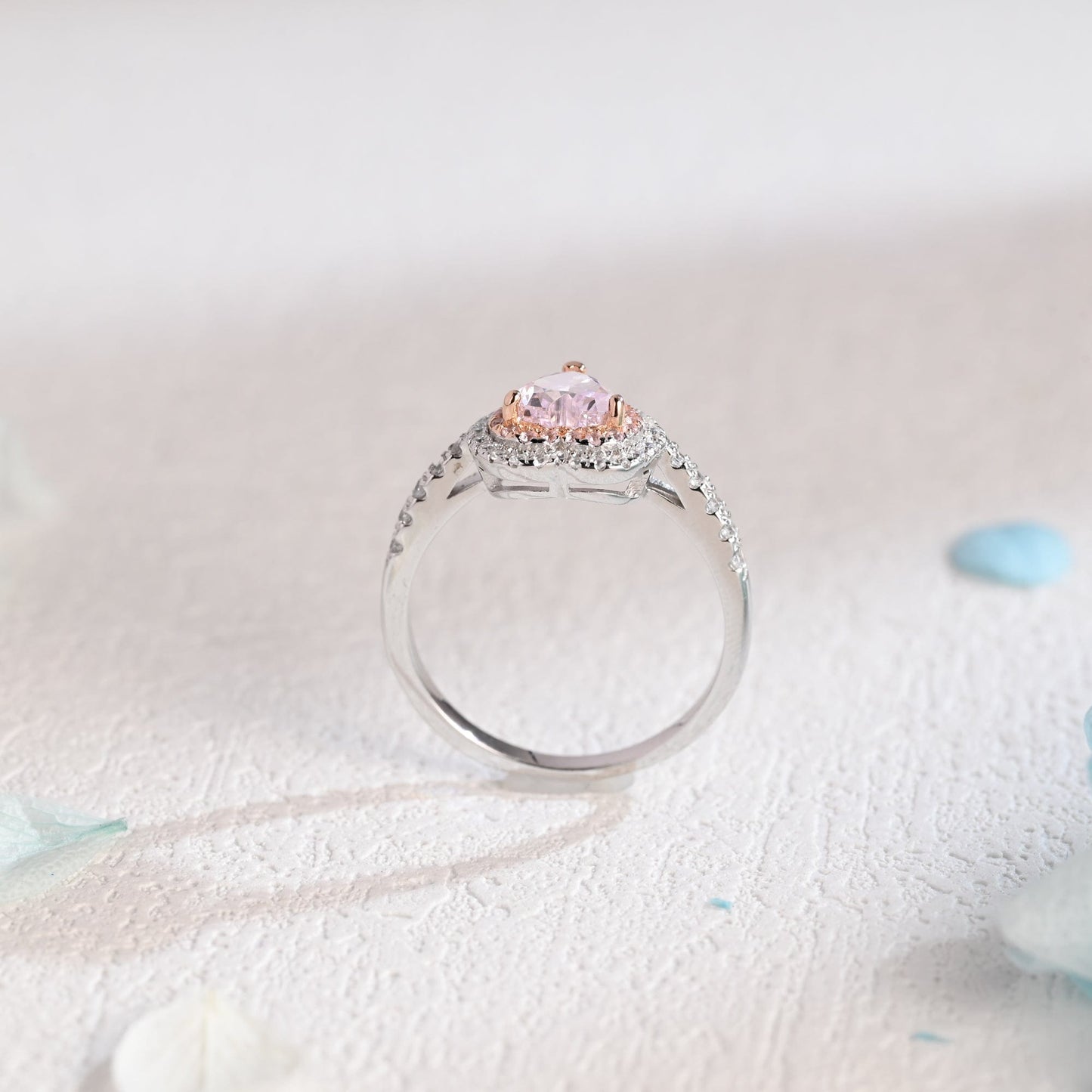 CausYou Heart cut moissanite engagement ring CausYou Solid Gold Heart Cut Pink Sapphire Engagement Ring, Promise Ring, Proposal Ring, Gift for Woman
