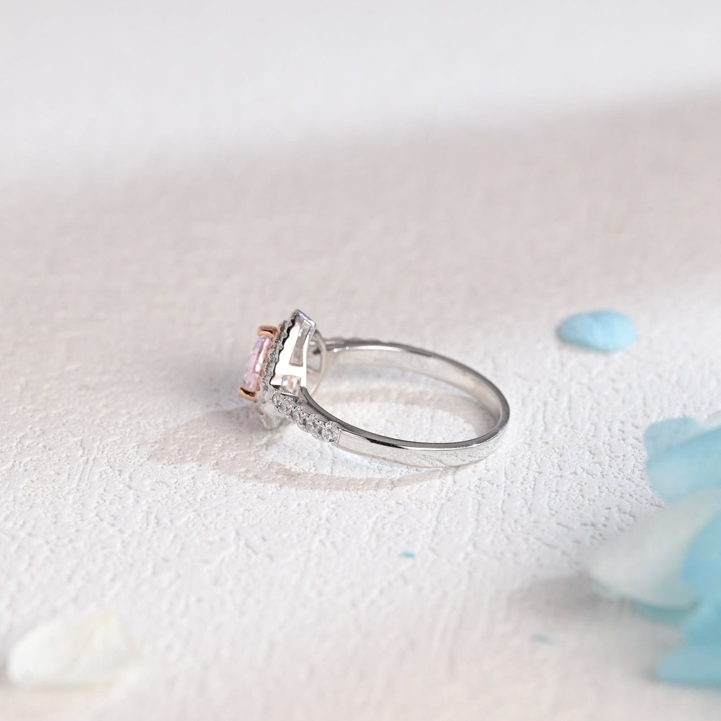 CausYou Heart cut moissanite engagement ring CausYou Solid Gold Heart Cut Pink Sapphire Engagement Ring, Promise Ring, Proposal Ring, Gift for Woman