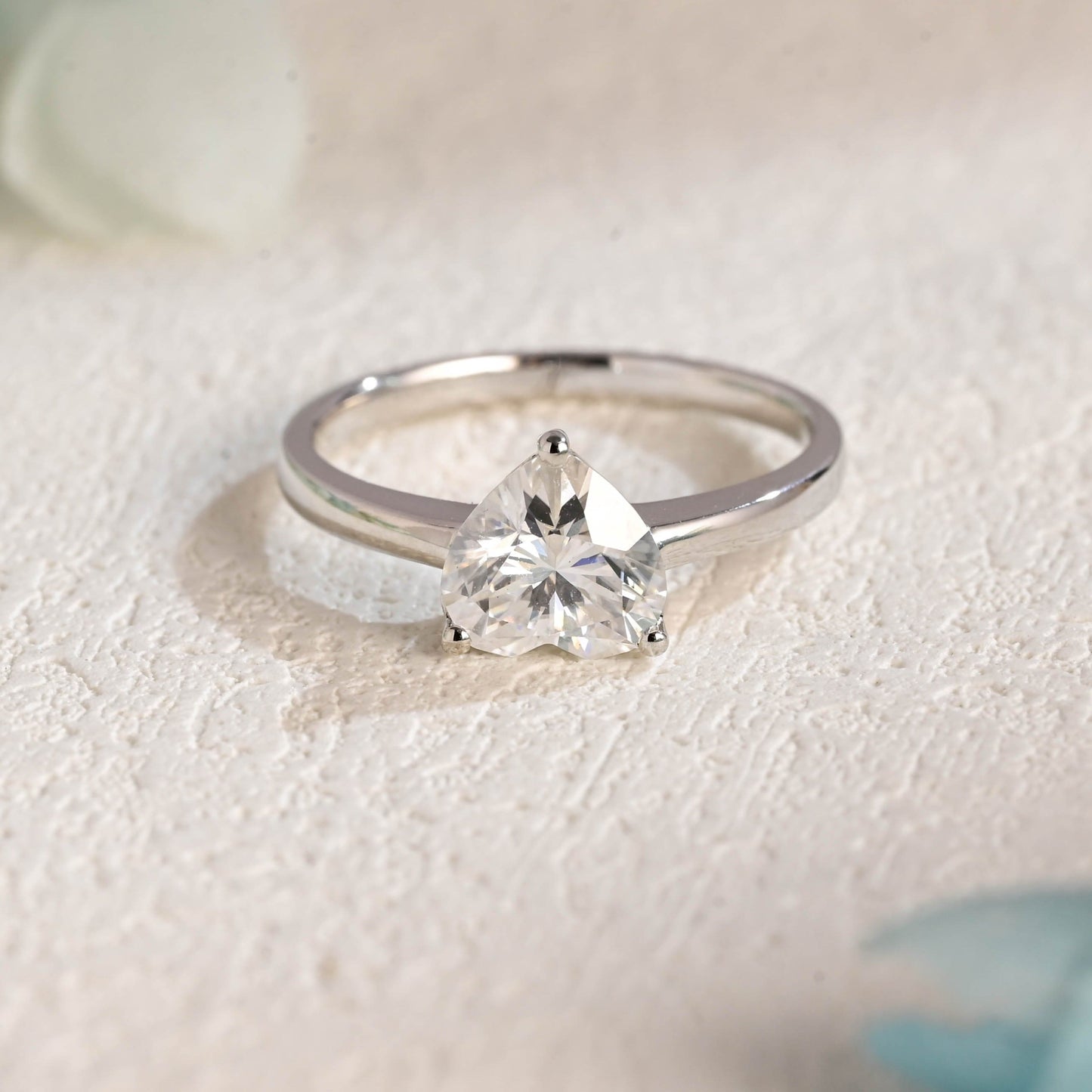 CausYou Heart cut moissanite engagement ring CausYou Solid Gold Solitaire Heart Moissanite Engagement Ring, Wedding Ring, Promise Bridal Ring for Women Wife