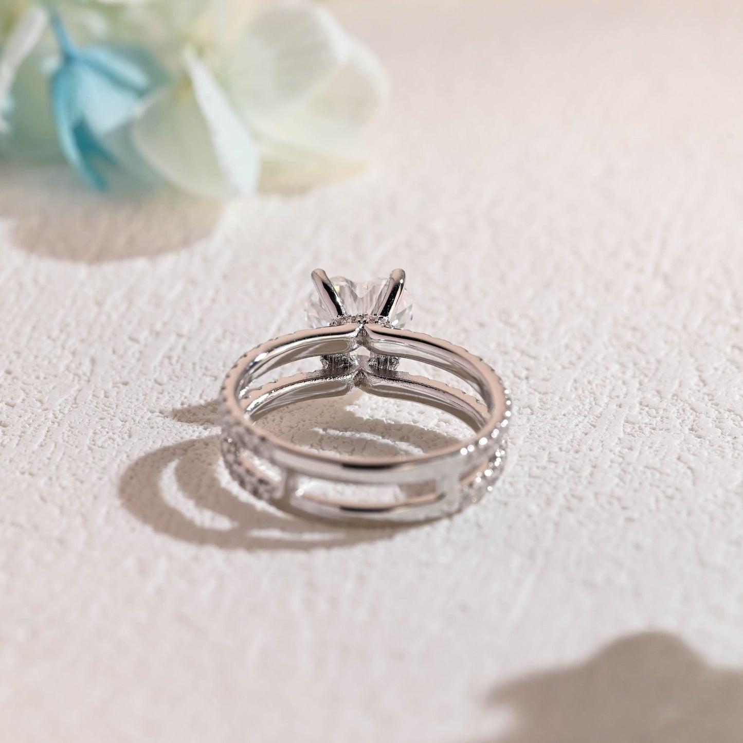 CausYou Heart cut moissanite engagement ring Solid Gold Heart Cut Moissanite Engagement Ring, Double Shank Promise Ring, Proposal Ring, Gift for Woman, Wife