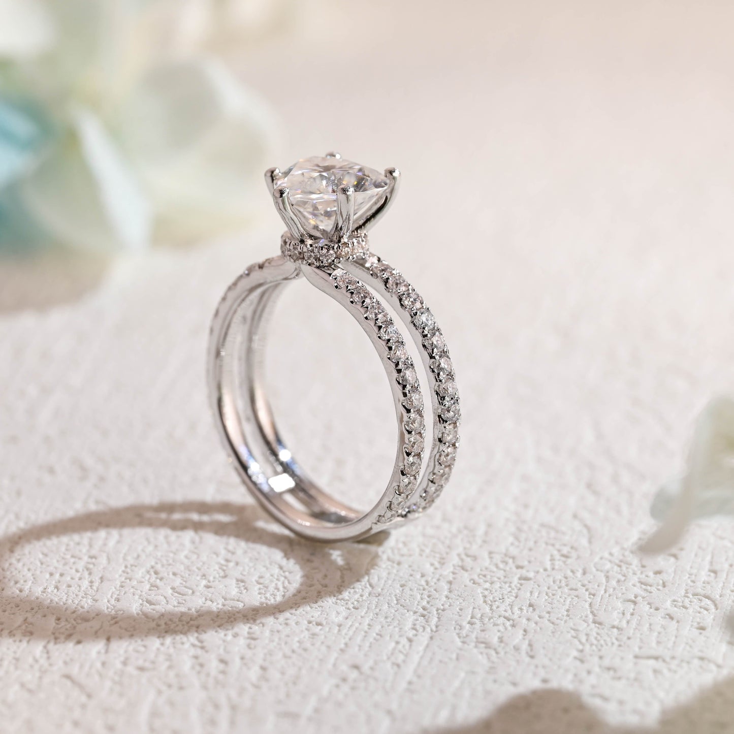 CausYou Heart cut moissanite engagement ring Solid Gold Heart Cut Moissanite Engagement Ring, Double Shank Promise Ring, Proposal Ring, Gift for Woman, Wife