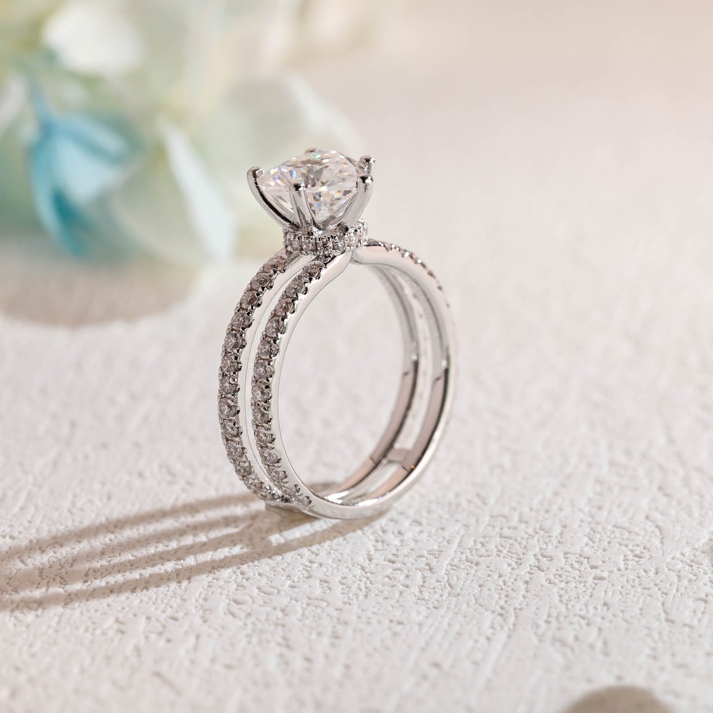 CausYou Heart cut moissanite engagement ring Solid Gold Heart Cut Moissanite Engagement Ring, Double Shank Promise Ring, Proposal Ring, Gift for Woman, Wife