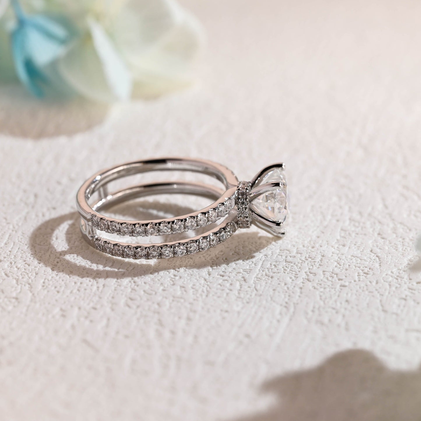 CausYou Heart cut moissanite engagement ring Solid Gold Heart Cut Moissanite Engagement Ring, Double Shank Promise Ring, Proposal Ring, Gift for Woman, Wife