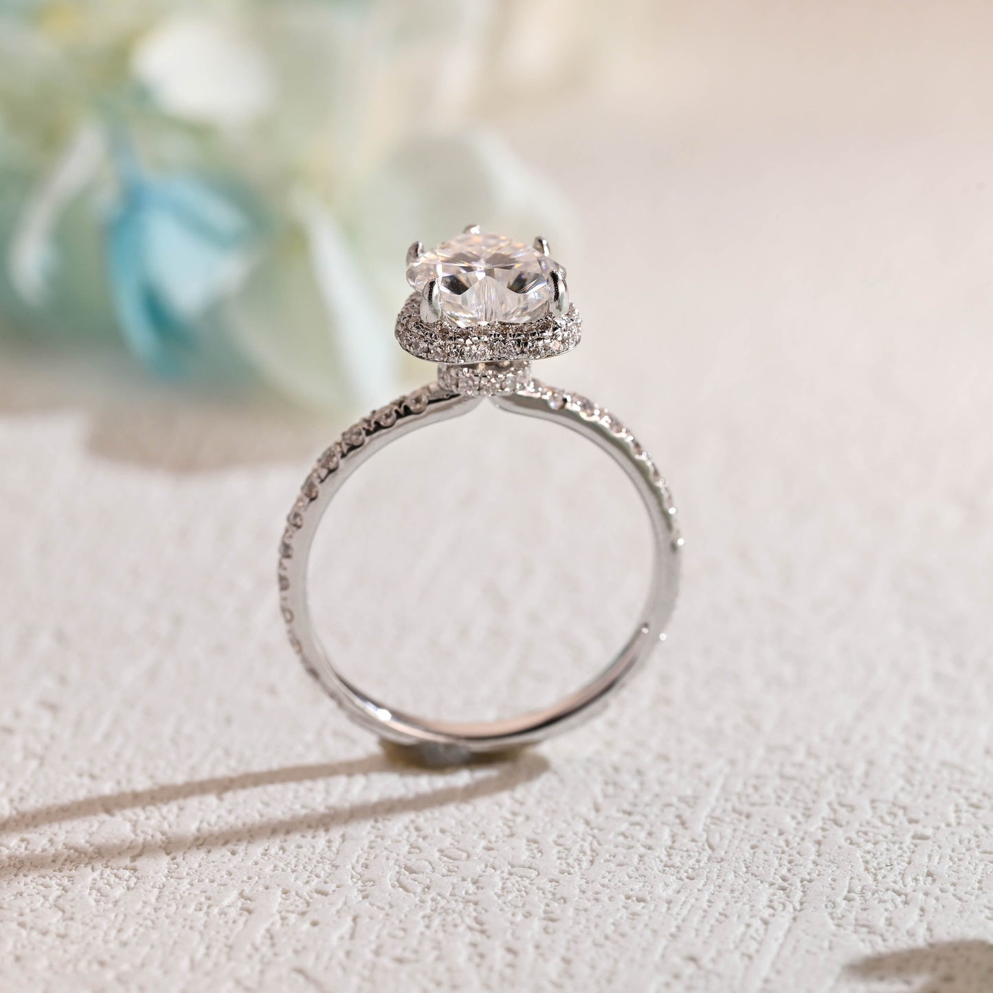 CausYou Heart cut moissanite engagement ring Solid Gold Heart Cut Moissanite Engagement Ring, Paved Promise Ring, Proposal Ring, Gift for Woman, Wife