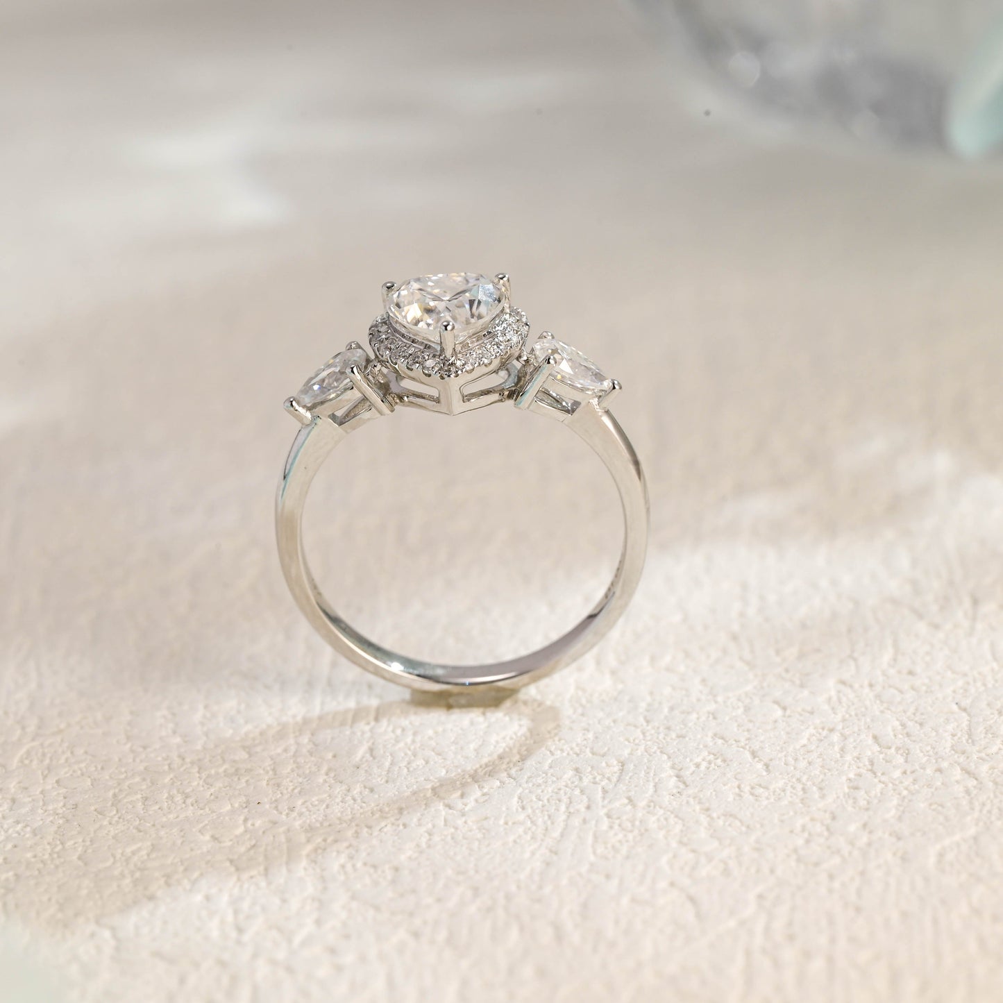 CausYou Heart cut moissanite engagement ring Solid Gold Heart Cut Moissanite Engagement Ring, Promise Ring, Proposal Ring, Gift for Women Wife