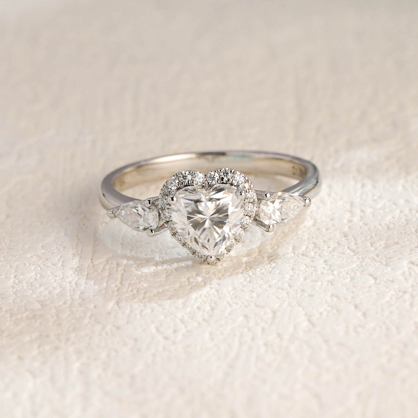 CausYou Heart cut moissanite engagement ring Solid Gold Heart Cut Moissanite Engagement Ring, Promise Ring, Proposal Ring, Gift for Women Wife