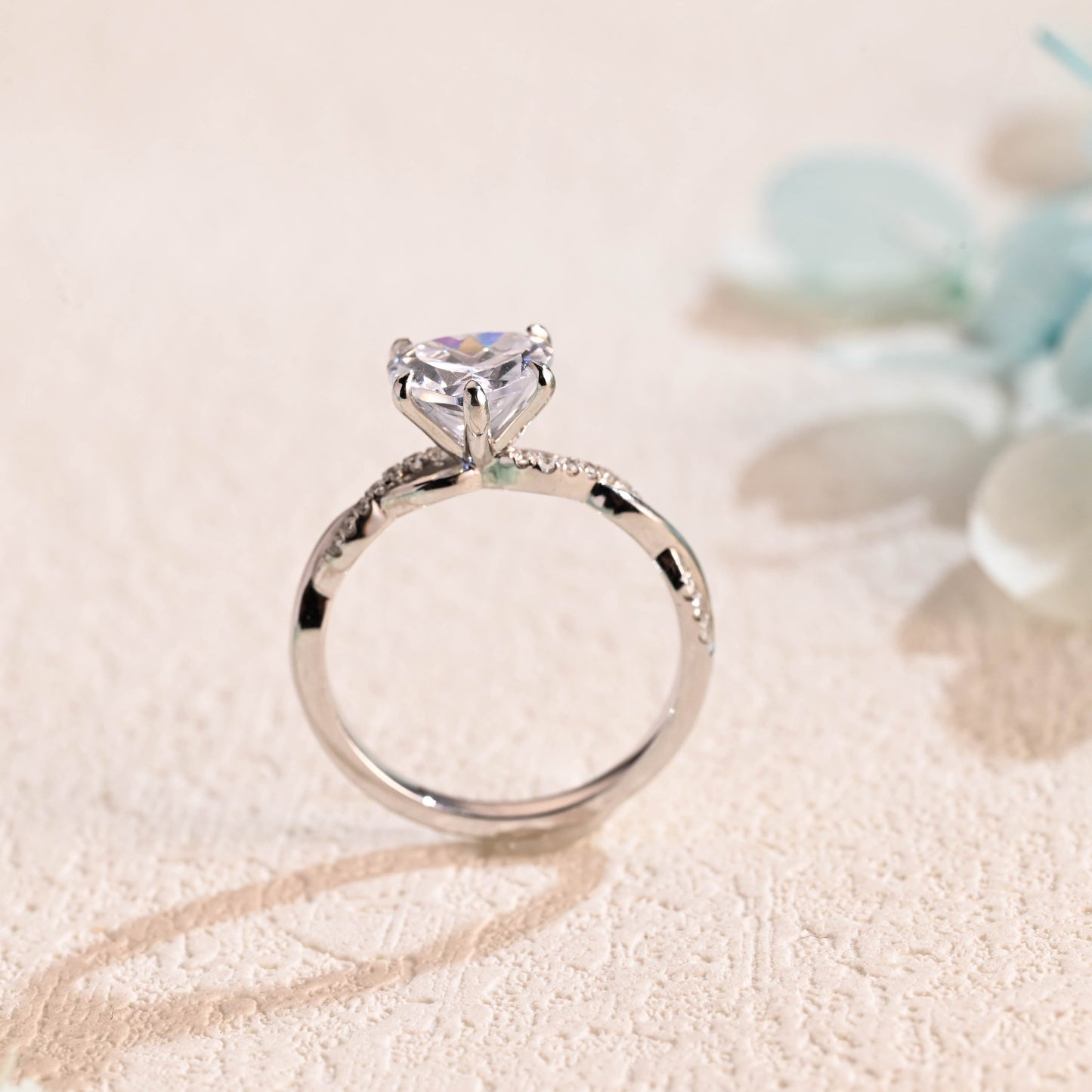 CausYou Heart cut moissanite engagement ring Solid Gold Heart Cut Moissanite Engagement Ring, Promise Ring, Proposal Ring, Gift for Women Wife