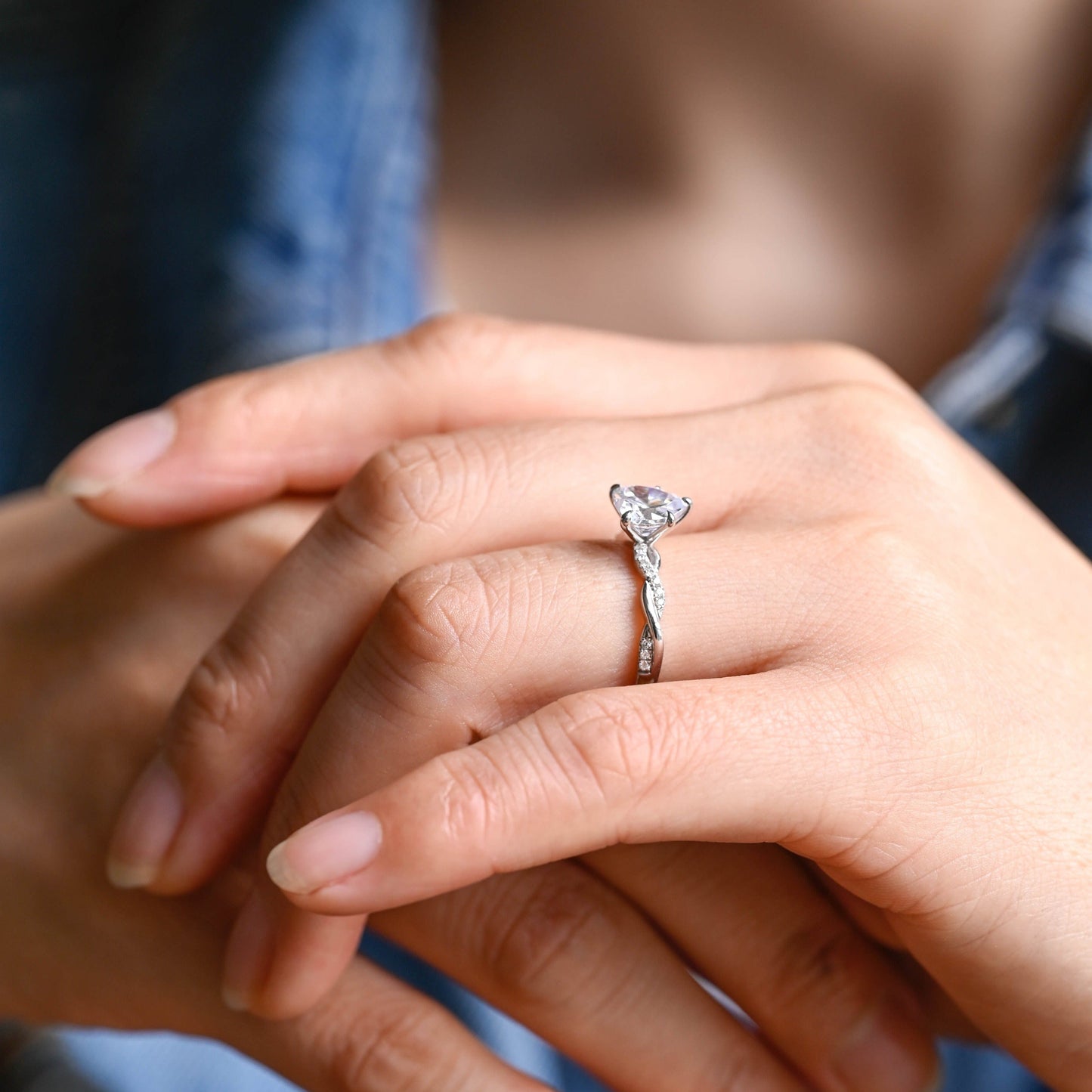 CausYou Heart cut moissanite engagement ring Solid Gold Heart Cut Moissanite Engagement Ring, Promise Ring, Proposal Ring, Gift for Women Wife